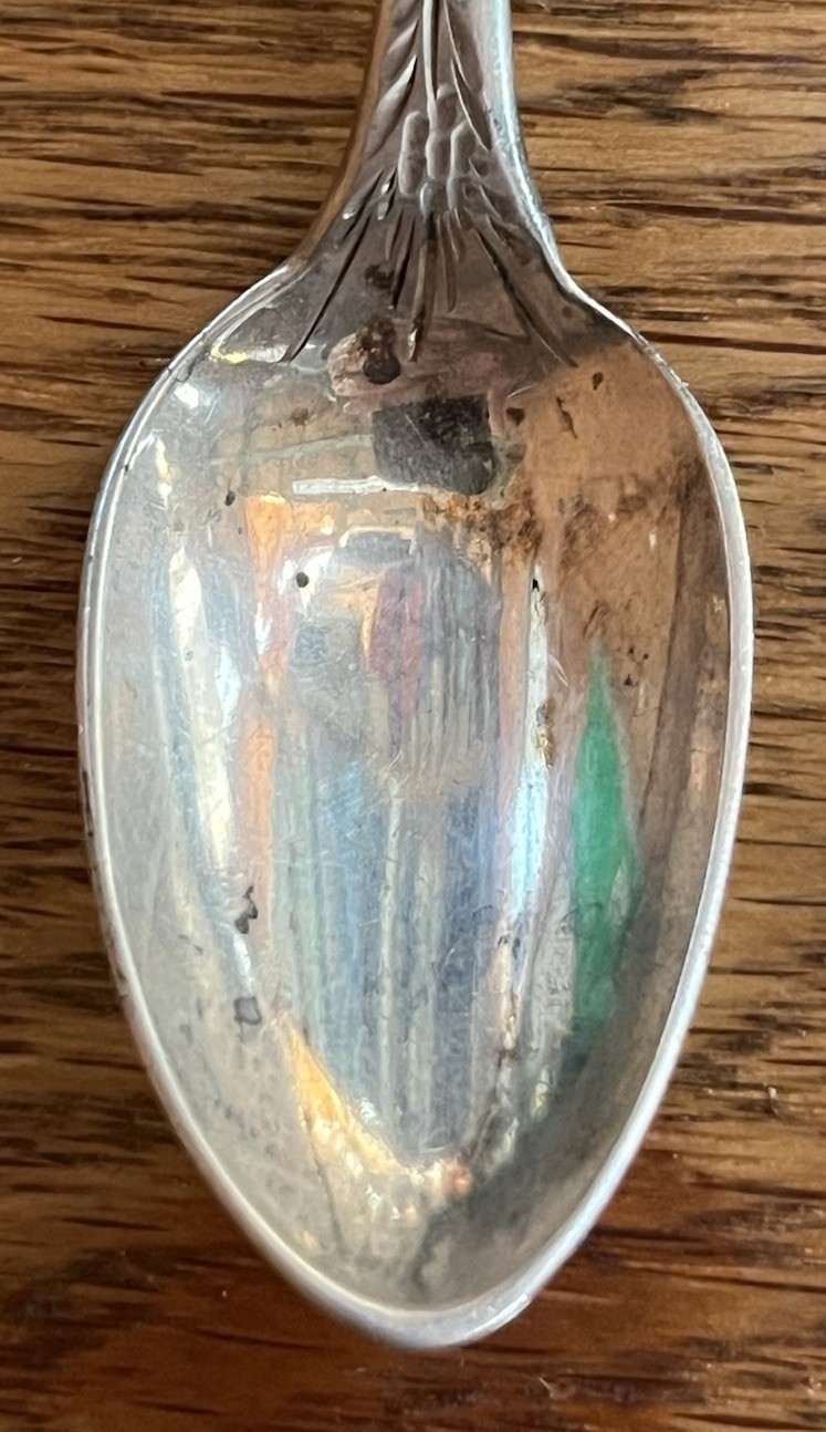 American Coin Silver Engraved Demitasse Spoon P L Krider Philadelphia 1850-1855