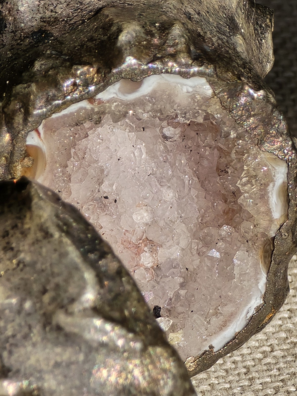 Vintage Sterling Geode Ring Box Sileda UK Wales Hallmark Sheffield 1984 As Found