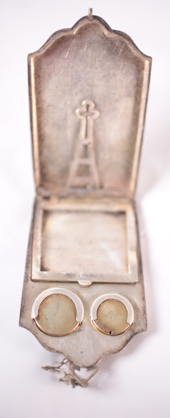 ANTIQUE Nickel Silver Purse Card Case Coin Slots Money Clip Vintage Old Patina