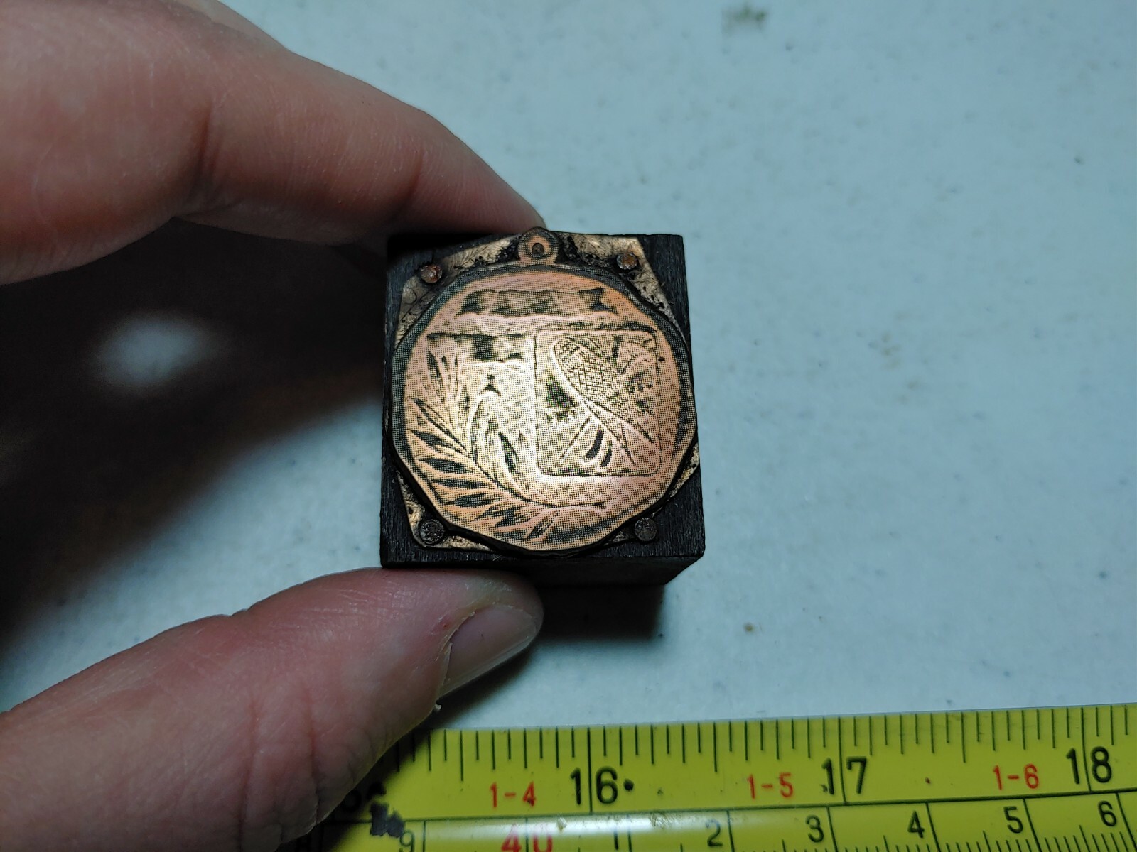 Vintage Letterpress Printing Block Snowshoeing Sports Award Medal Charm