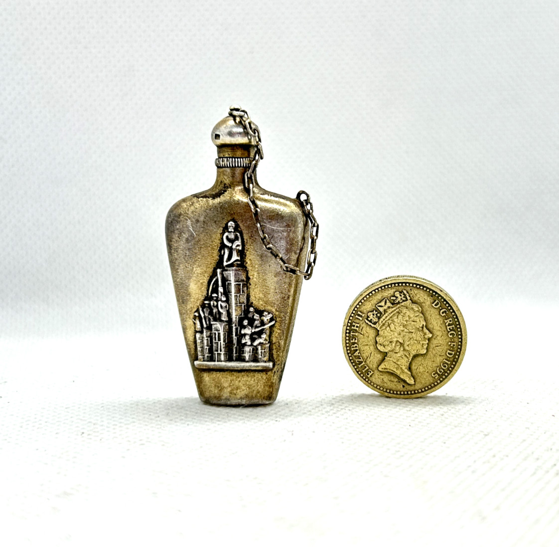 Vintage Soviet Russian USSR Sterling Silver 875 mini Bottle Flask for Perfume