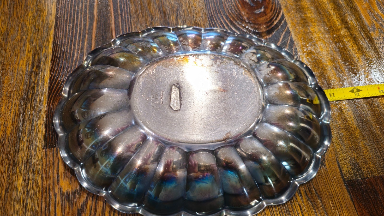 Vintage Reed & Barton silverplate dish “Holiday” pattern (model #113)