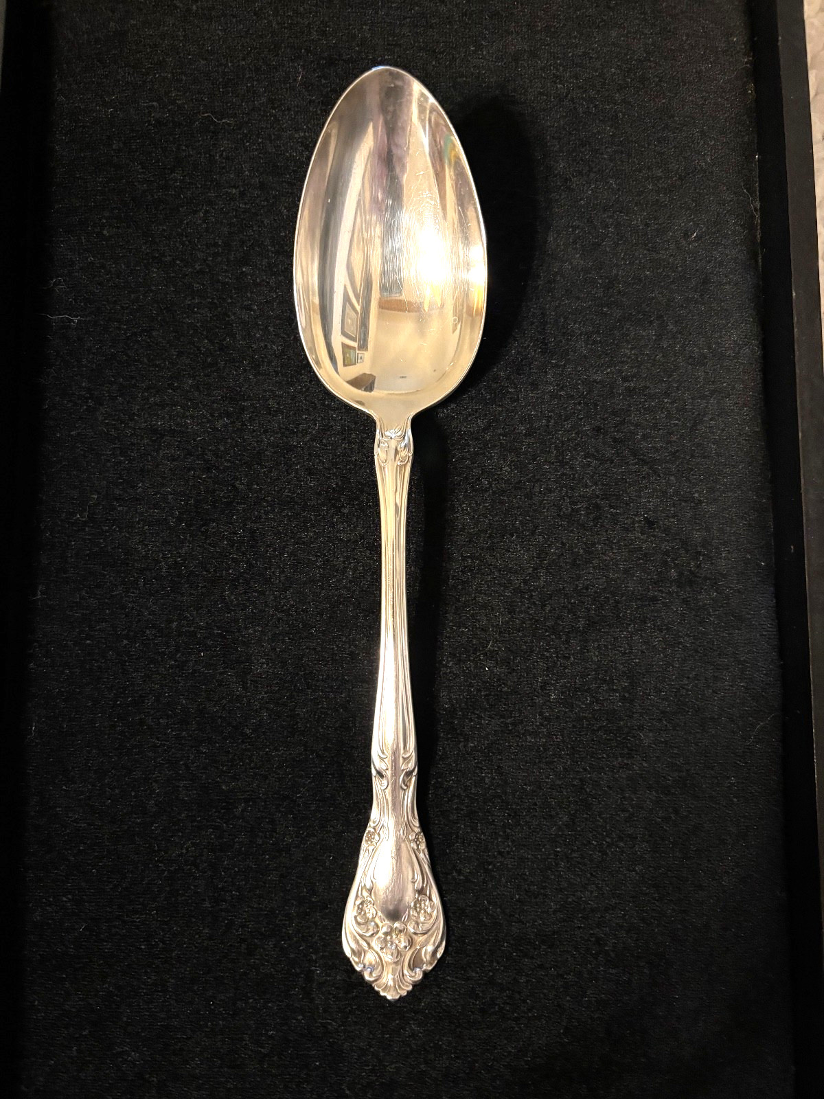 Chateau Rose by Alvin Sterling Silver Serving Spoon 8 1/2″ Vintage NO MONOGRAM