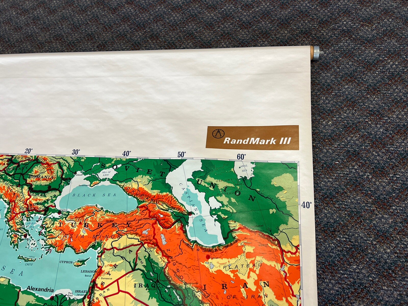 Vintage 1966 Pull Down Map AFRICA school classroom wall art Rand McNally roll up