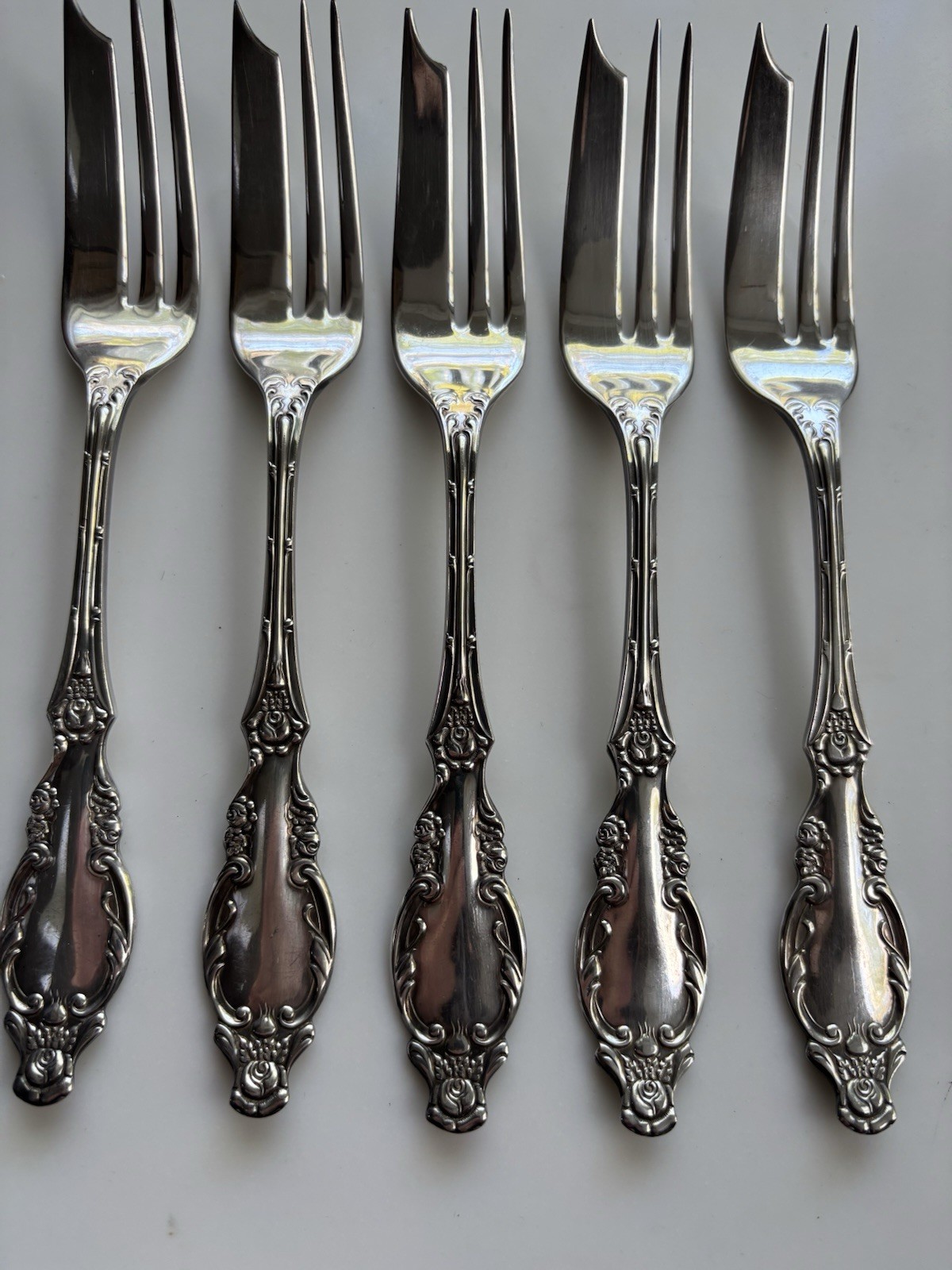 Benedict silverplate – DEWITT – lot of 5 antique vintage 7″ forks