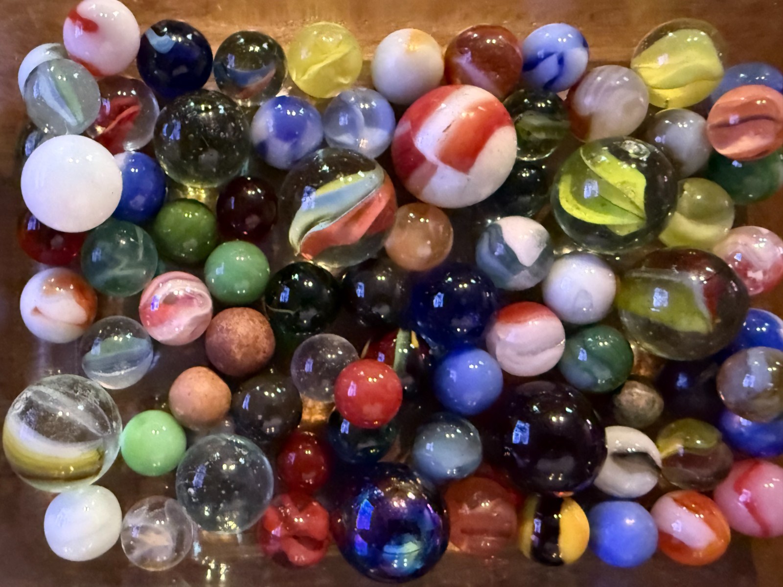 Vintage Marbles (Slags, Swirls, Cats Eyes, Bennies, Etc).Each lot varies Lot#59