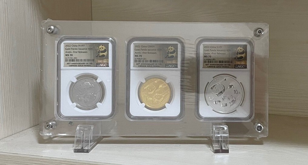 3 Grids Desktop Acrylic Display Frame Protector Box For ANACS/NGC/PCGS Holders