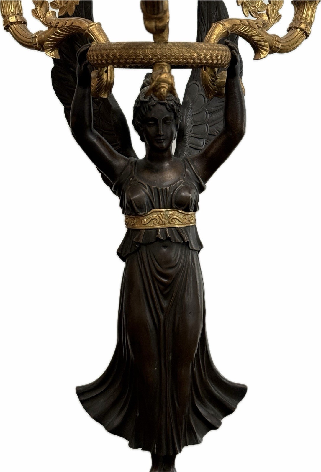 A Pair Of Early 19th Century French Gilt and Bronze Figural Candelabra