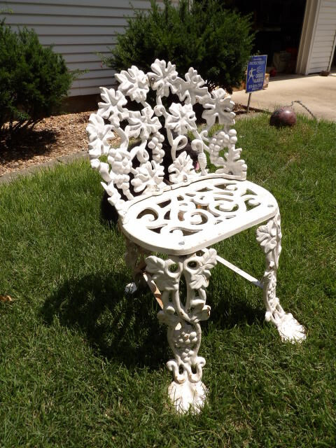 VTG Antique Original Cast Iron Grape Garden Chair Replacement Seat / Bottom