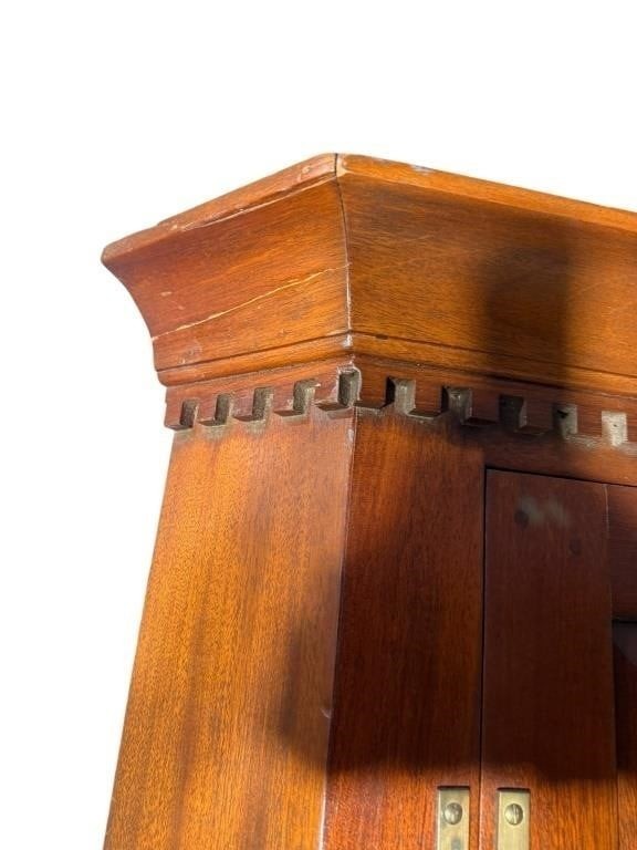 SOLID MAHOGANY CUSTOM PEGGED CORNER CABINET