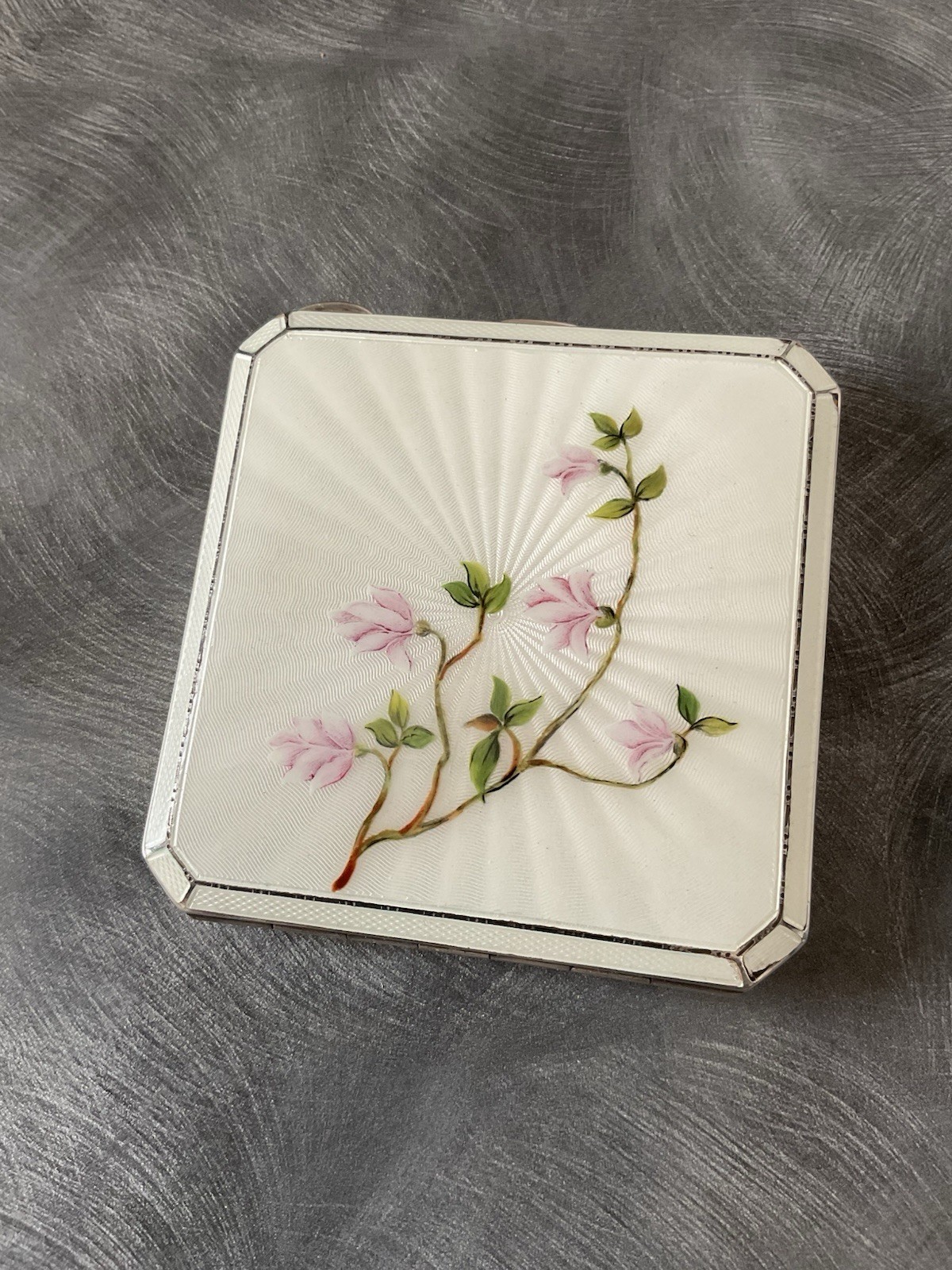 SUPERB SOLID SILVER ENAMEL CIGARETTE CASE TURNER & SIMPSON B’HAM 1935 130.5g