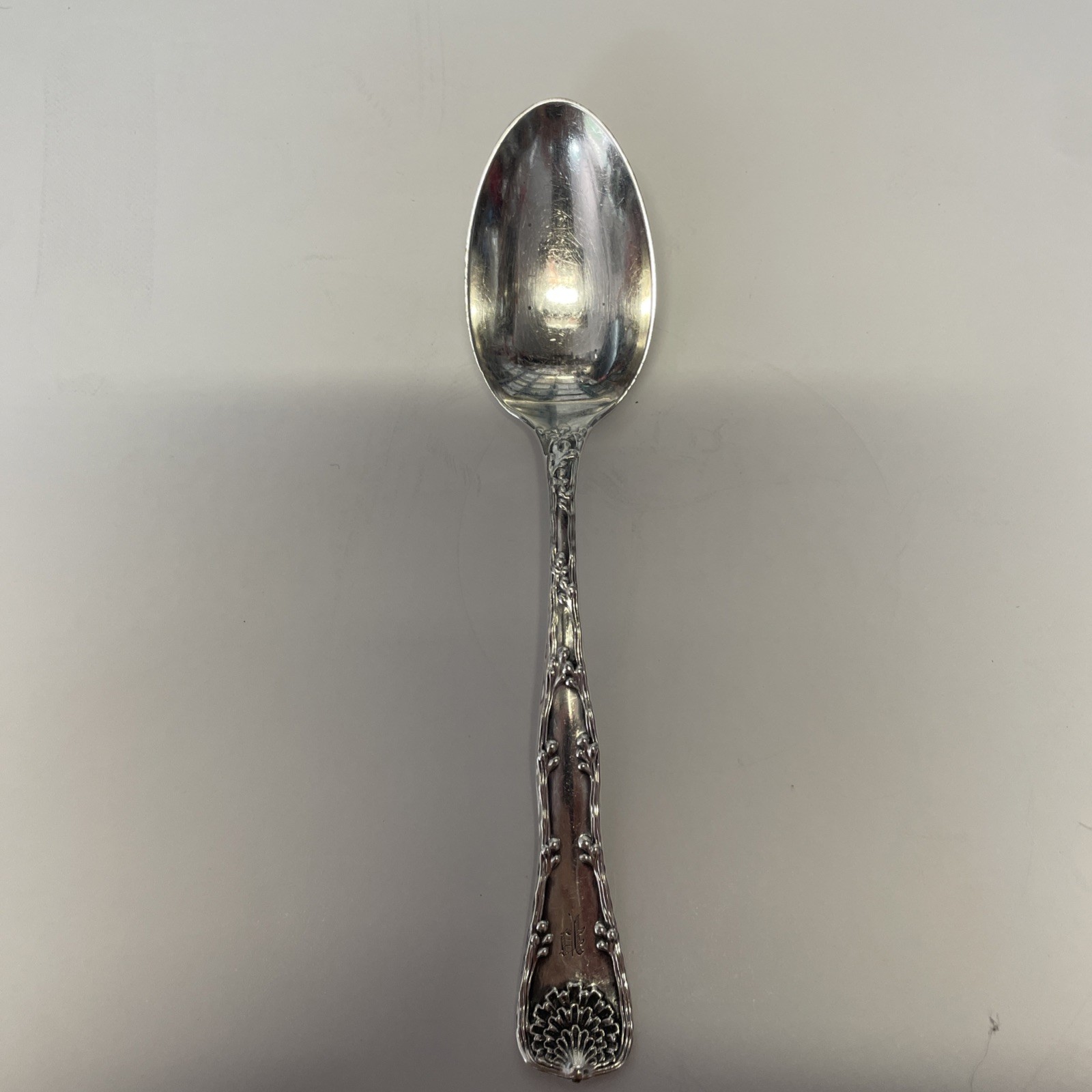 Antique Tiffany Co Wave Edge Teaspoon Spoon Sterling Silver 6in