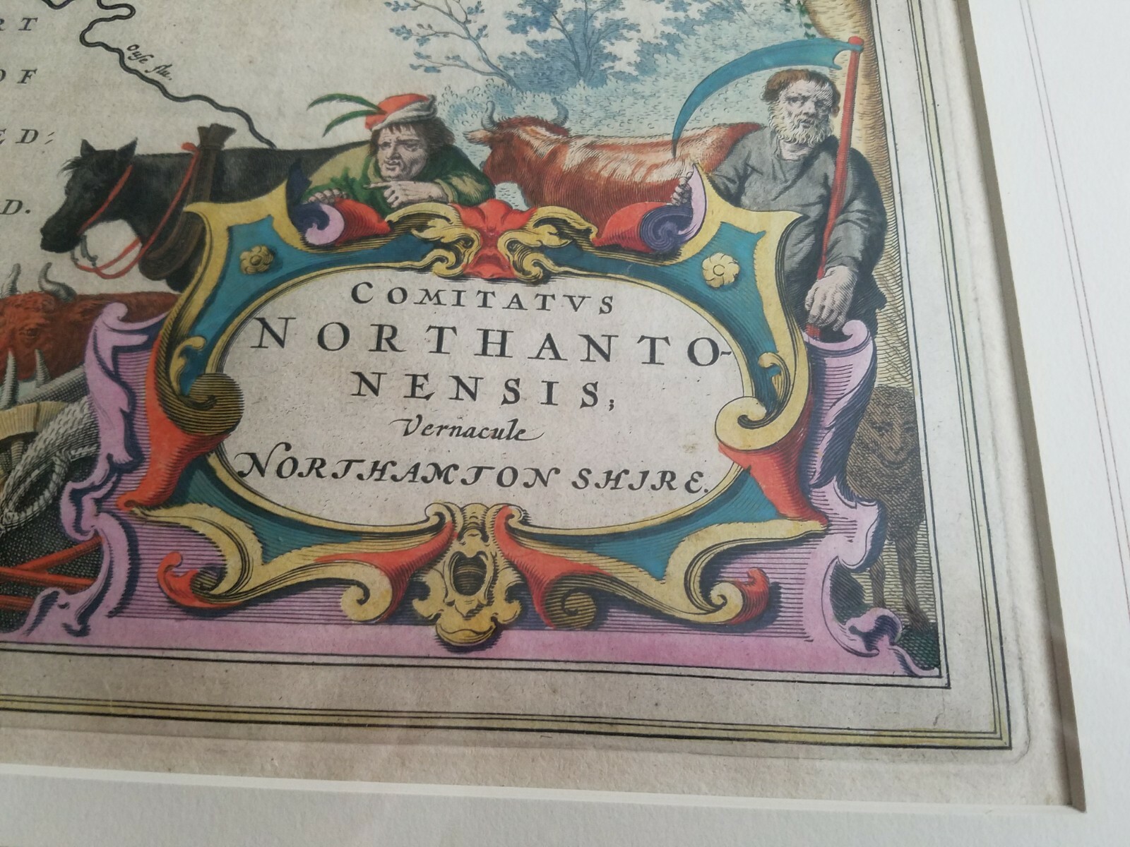 1646 original COMITATUS NORTHANTONENSIS NORTHAMTON SHIRE map by Blaeu, Amsterdam