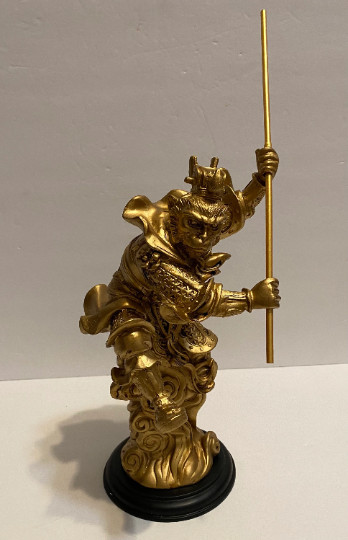 Bronze color Monkey King Sun Wukong Journey to the West Statue Decor,10”H