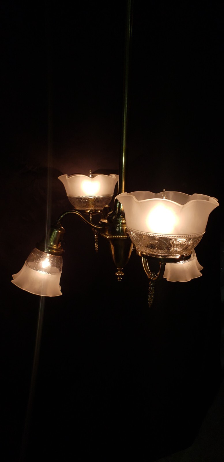 4 Light Flush Mount Chandelier with Fluted Shades 27 1/2″ x 21″ x 38″ GS00472