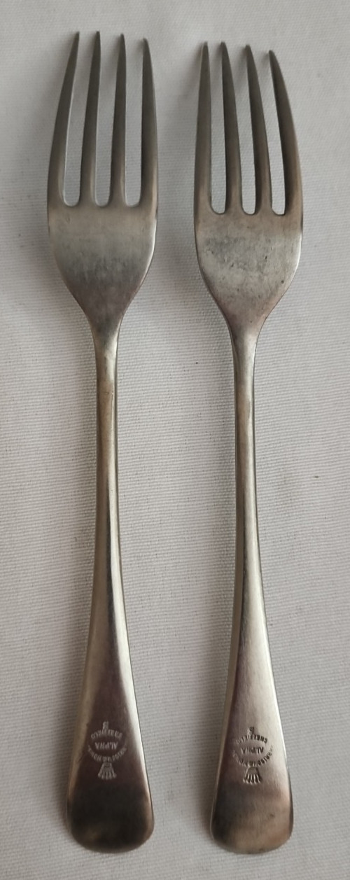 2 – Late 1800’s -Harrison Bros. & Howson Alpha Plate Serving Forks – Sheffield