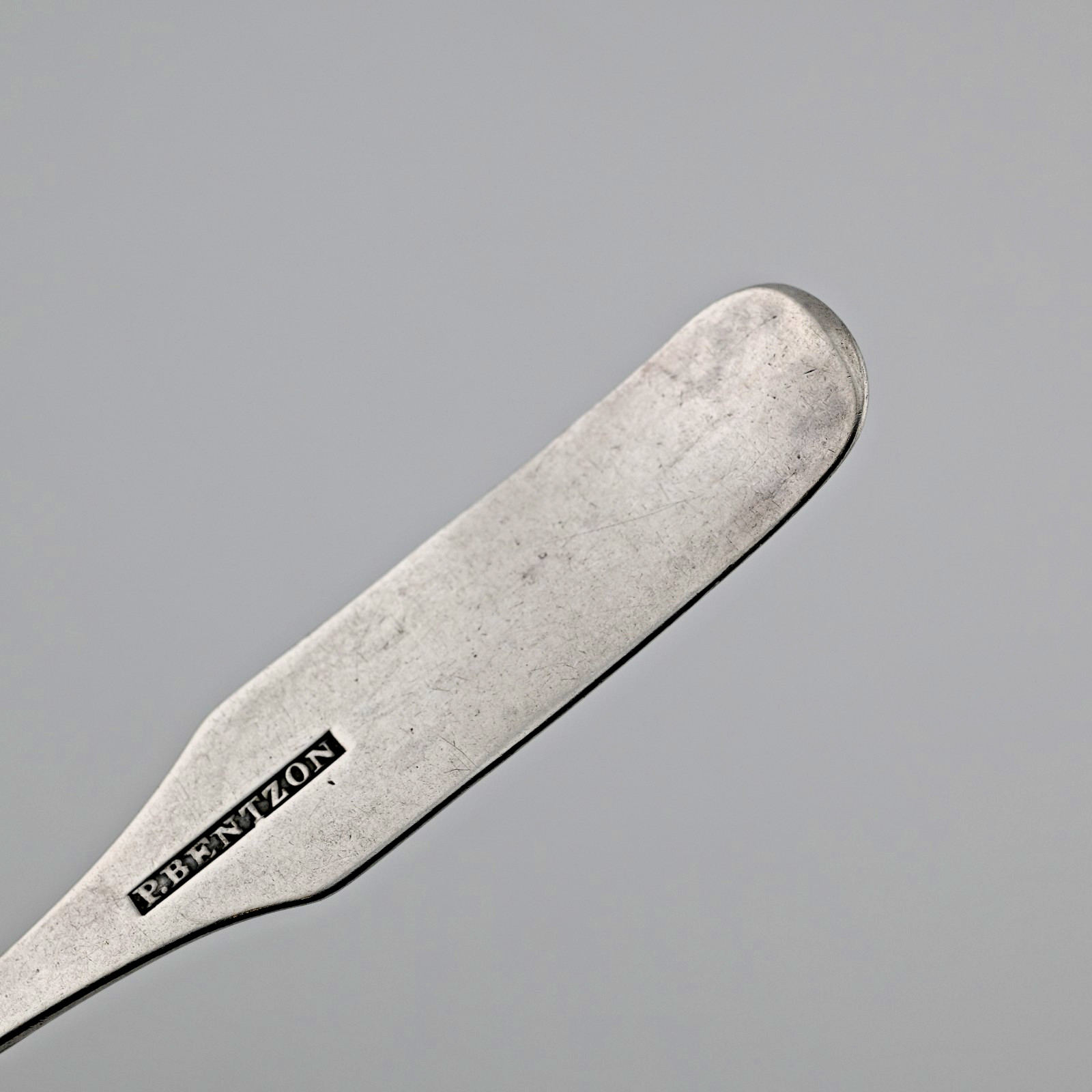 Rare Early Coin Silver Spoon Peter Bentzon African American Silversmith c1800’s