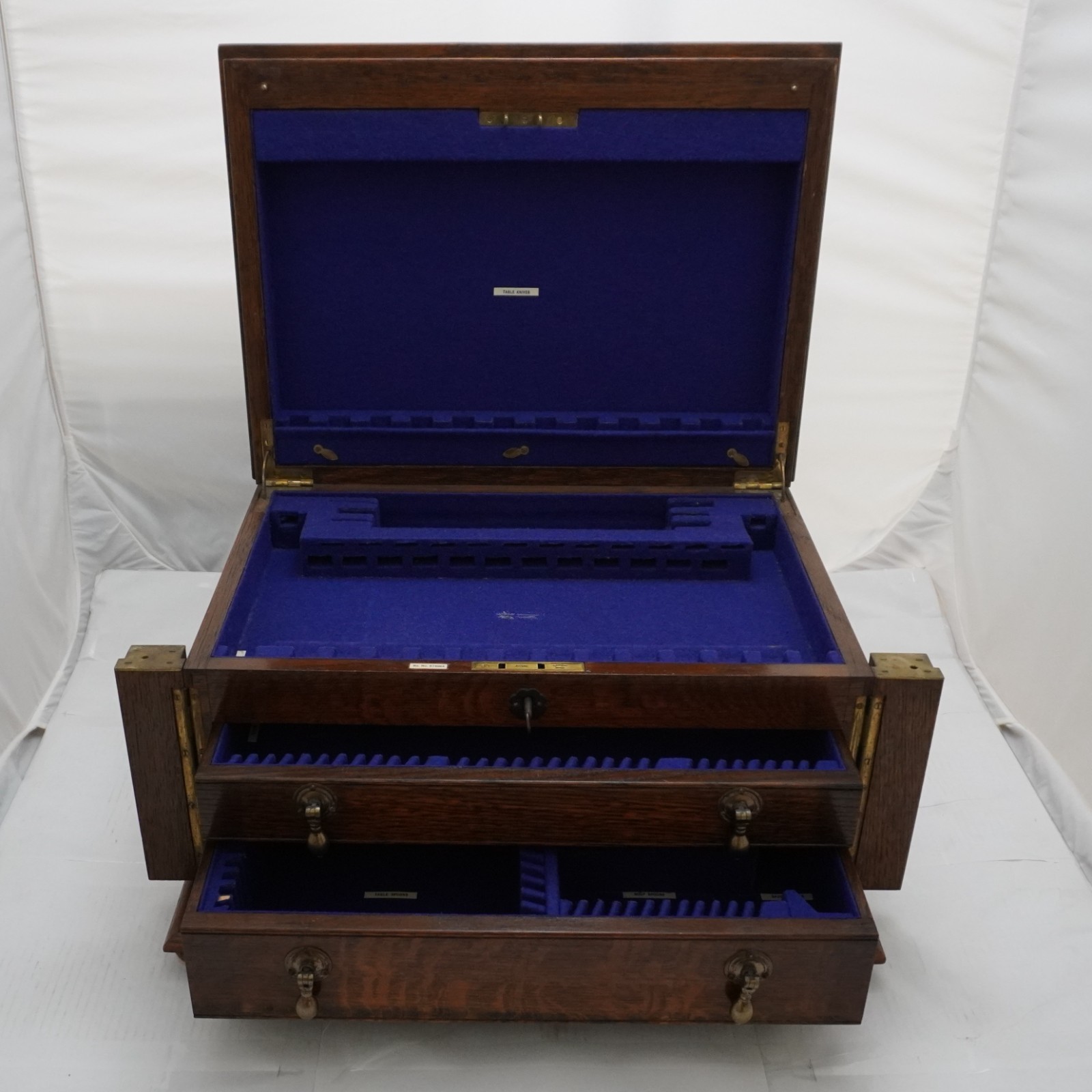 Victorian Silver Service Empty James Dixon Two Drawer Cutlery Canteen Chest Case