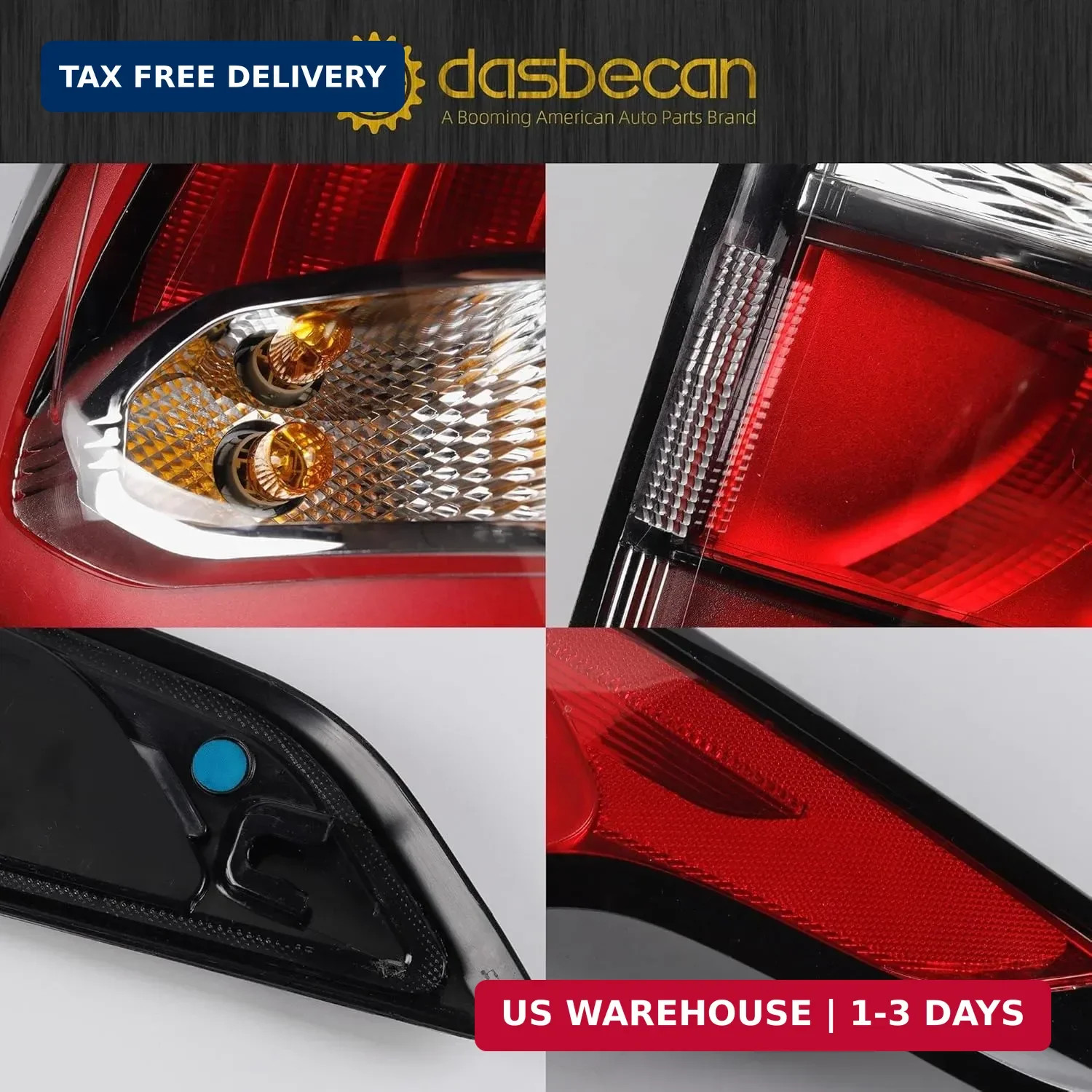 Dasbecan Left Driver Side Tail Light Assembly with Bulb Compatible with Ford Esc