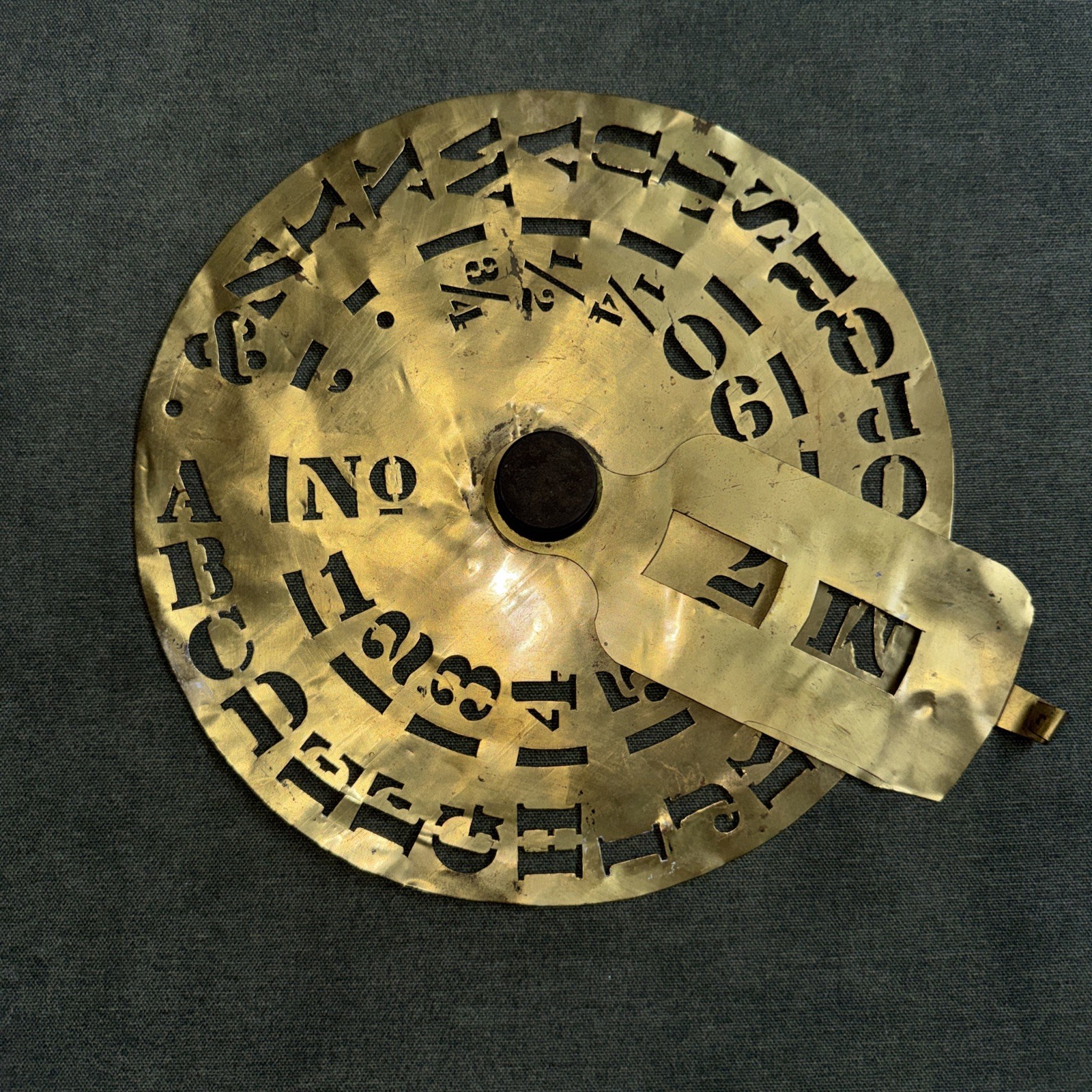 Antique Brass Stencil Wheel 9.5 Inches