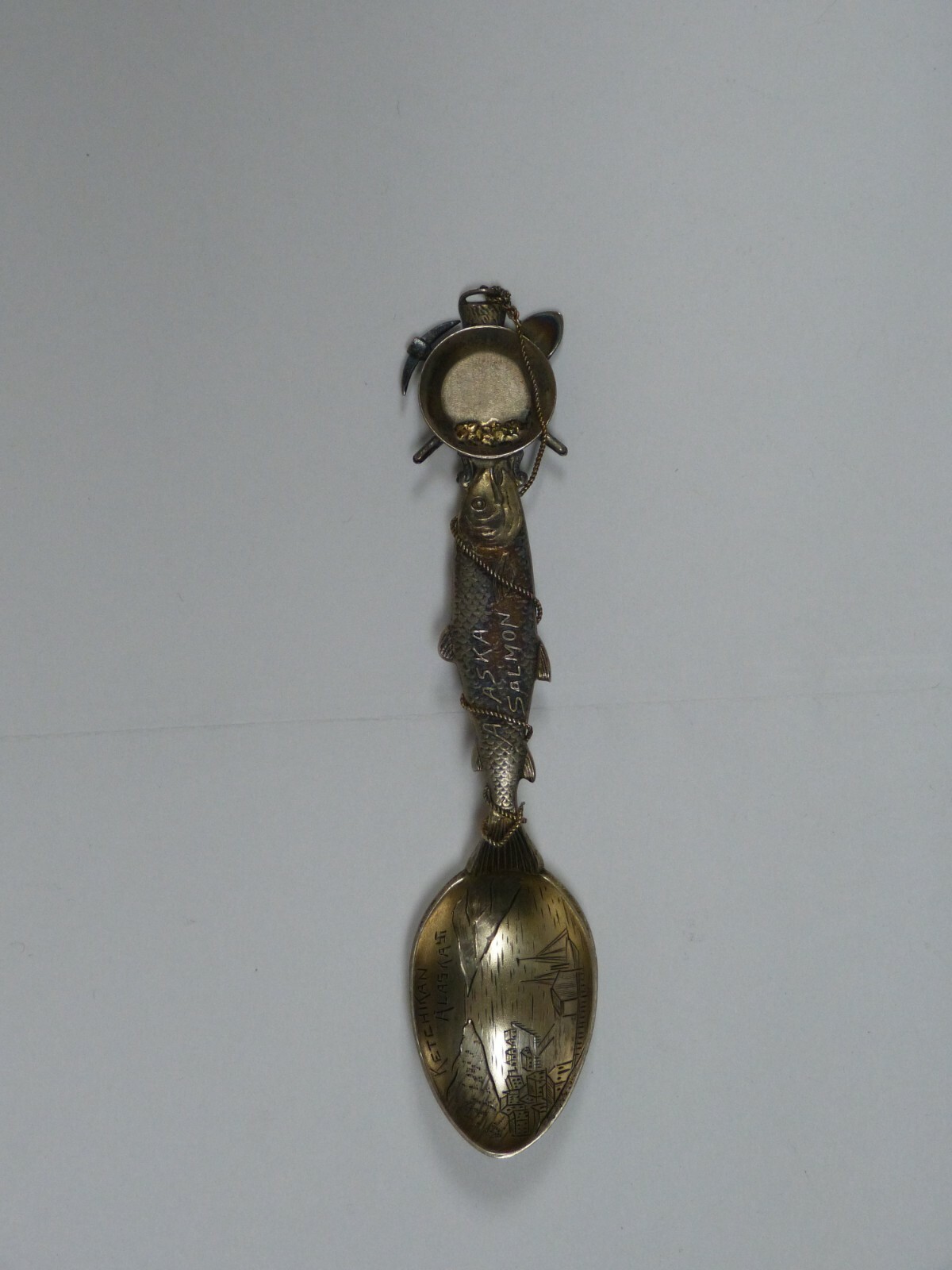 STERLING SILVER KETCHIKAN ALASKA FISH GOLD PANNING SPOON JOSEPH MAYER & BROS