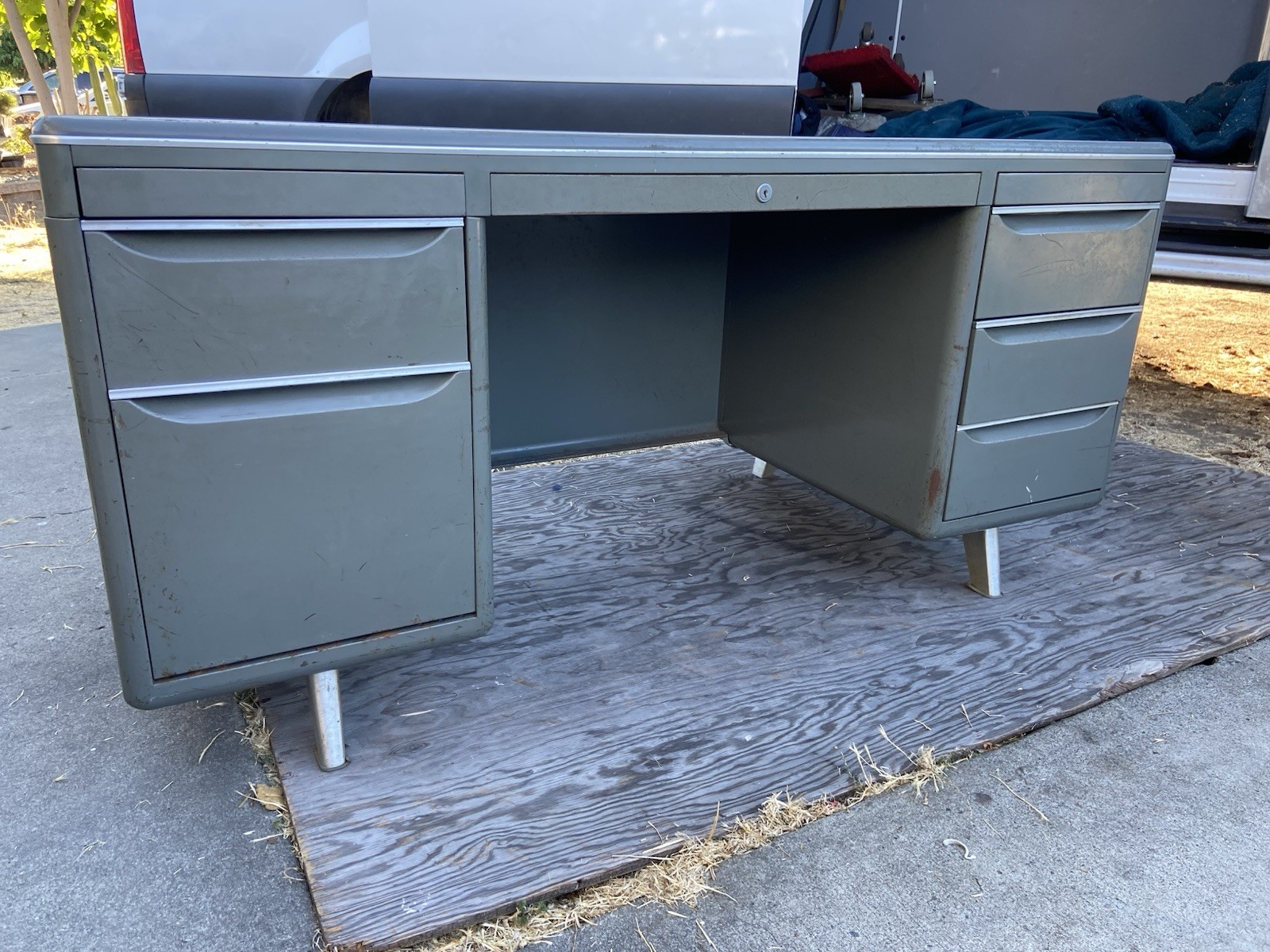 Vintage General Fireproofing Co. Tanker Desk Table- Mid Century