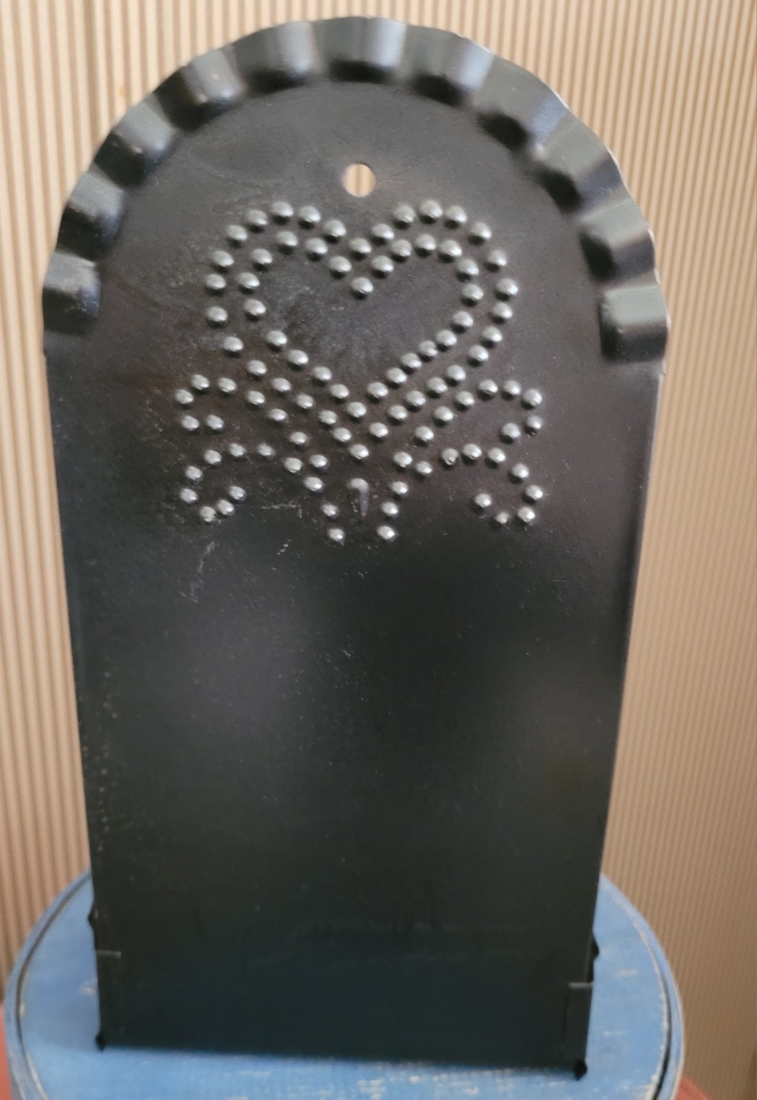 Punched Tin Heart Candle Holder