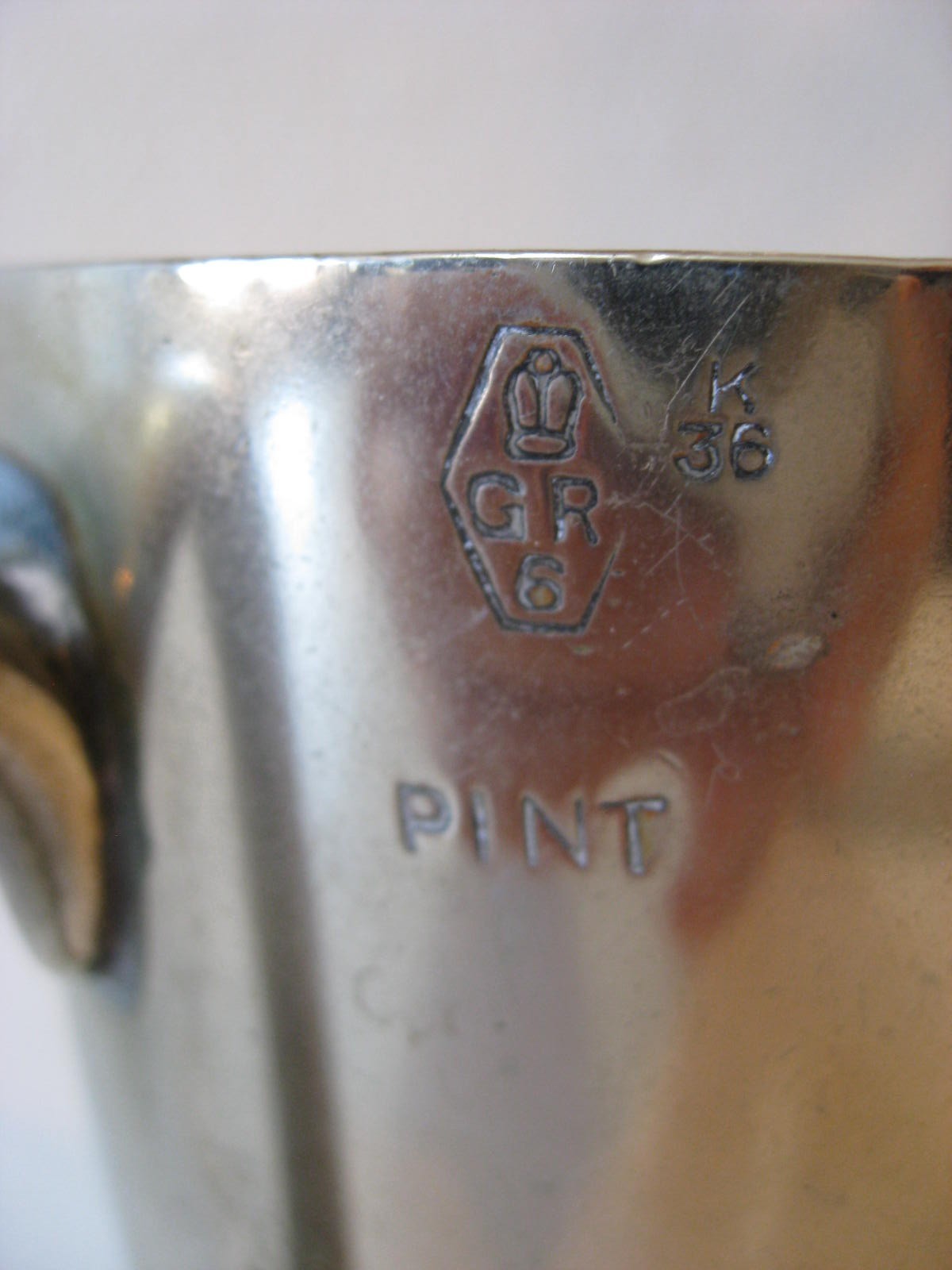 British Silver Plate commercial pint pub tankard by Marton Products Barware