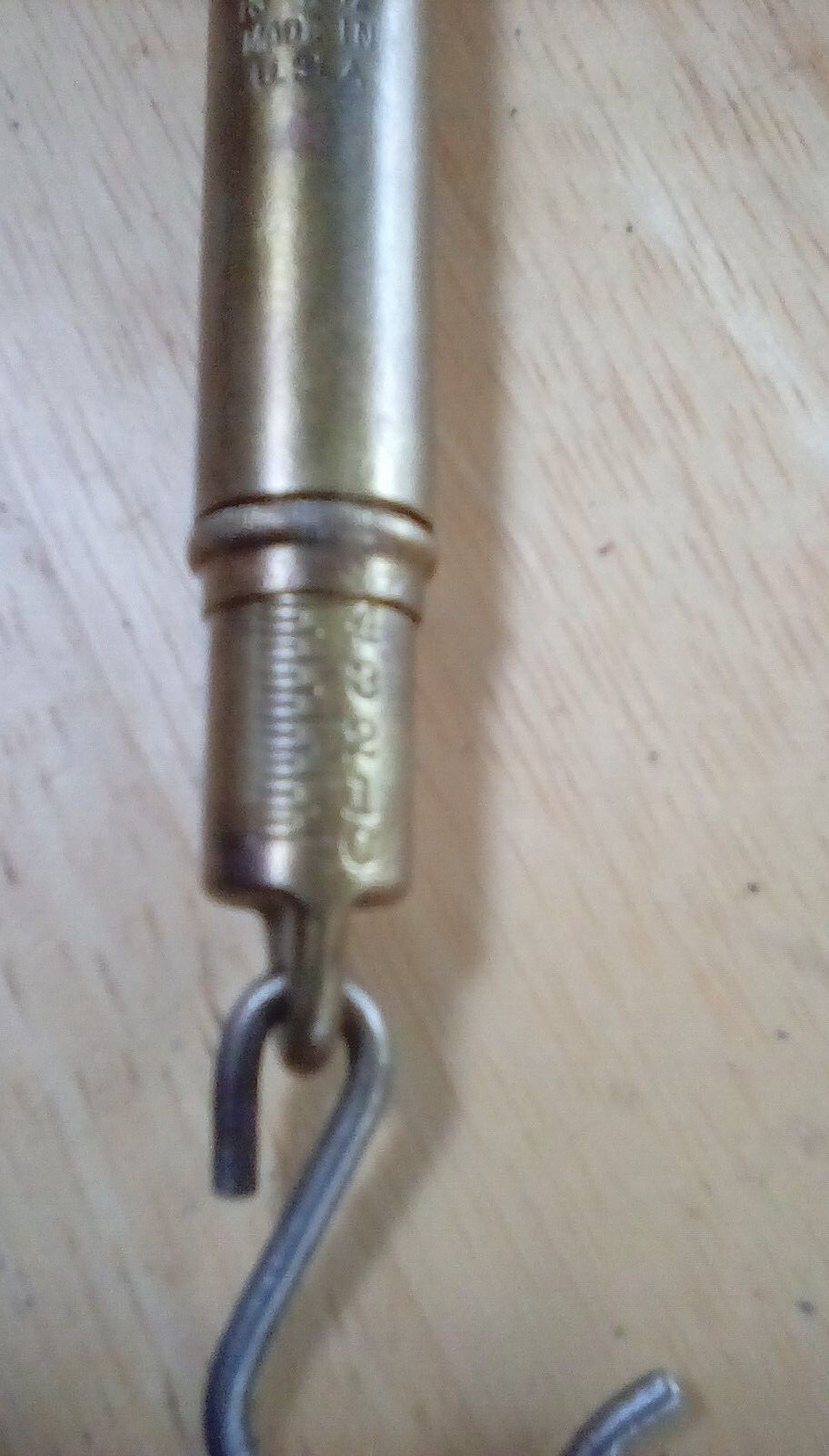 VINTAGE Antique BRASS HANGING FISH SCALE Patented Feb 13, 1912 USA 10 pds?