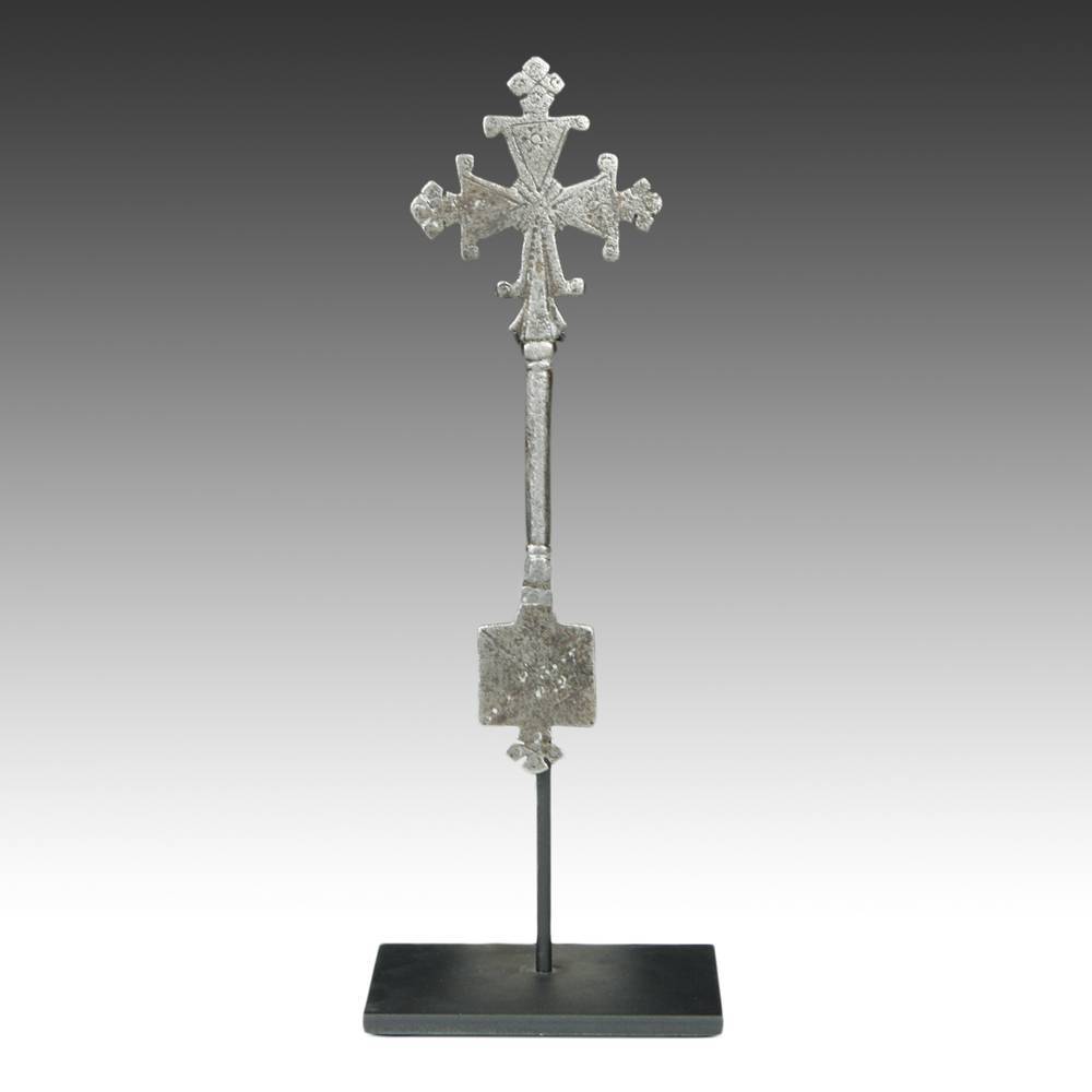 ANTIQUE IRON COPTIC CROSS CHURCH CHRISTIAN ETHIOPIA EAST AFRICA 19TH C.
