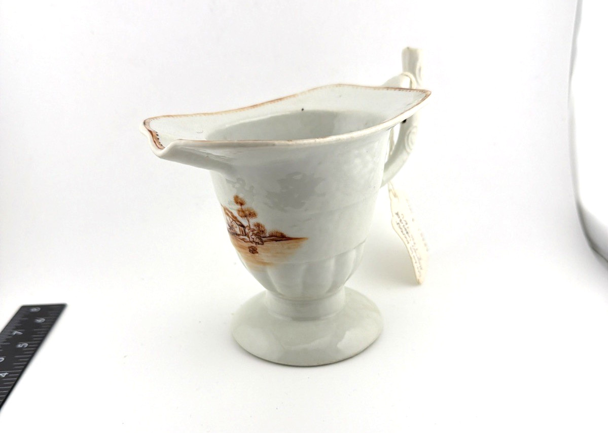 Late 18th Early 19th Century Chinese Export Porcelain Creamer Helmet Jug Pitcher
