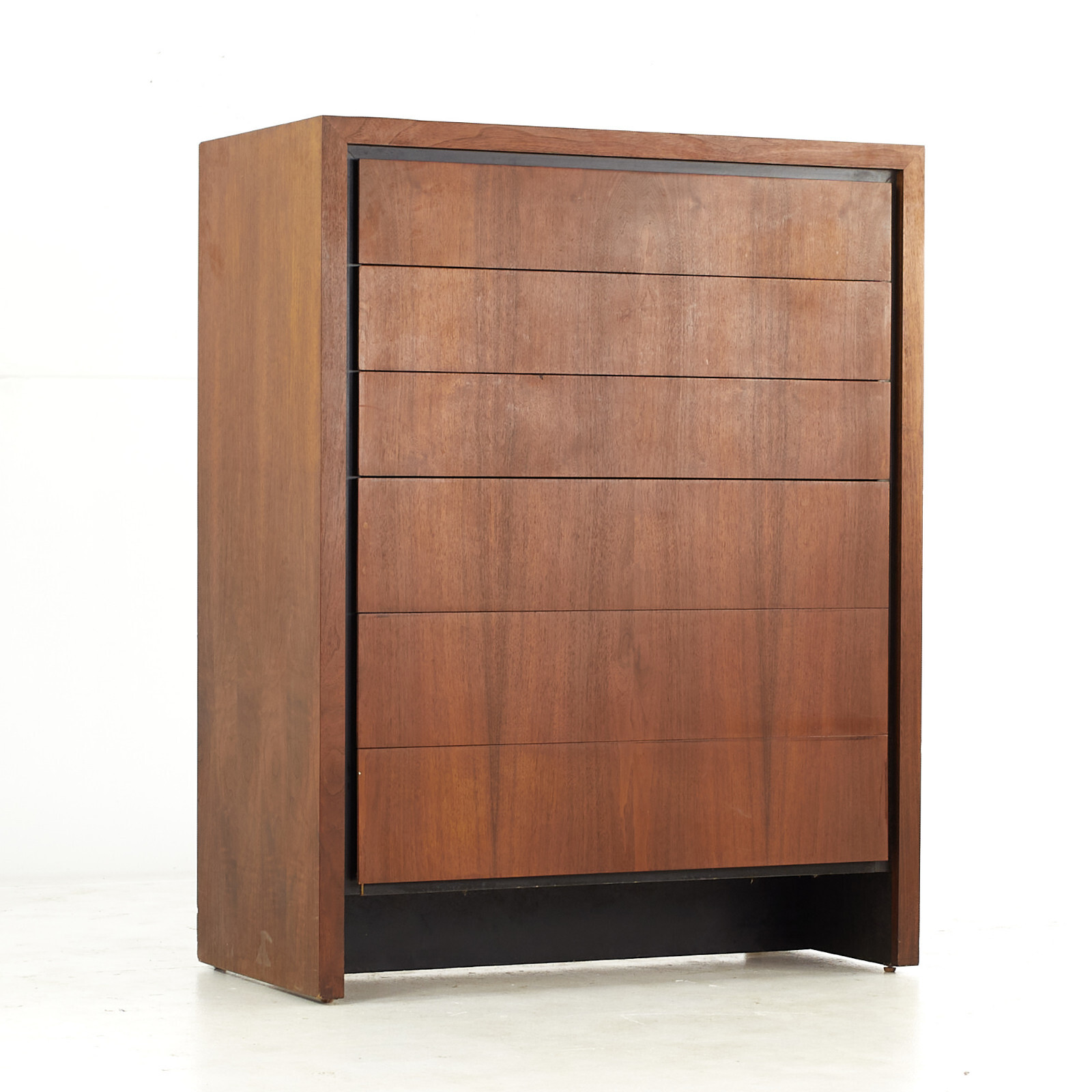 Dillingham Mid Century Bookmatched Highboy Dresser