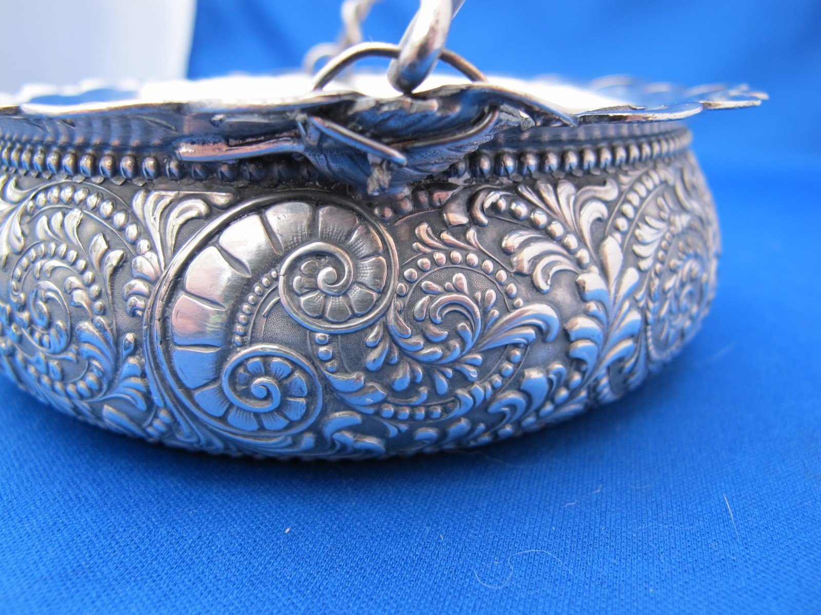 Victorian WILCOX Silverplate SCROLL PATTERN SMALL BASKET-5 3/4 In-Handle Repair