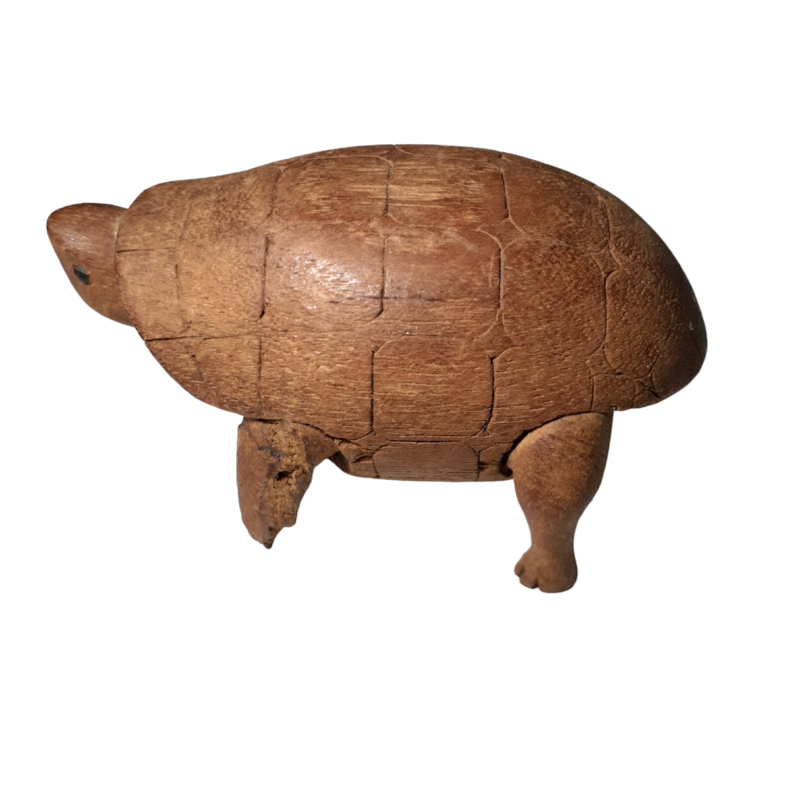 Primitive Antique Wood Carved Turtle Folk Art 3.5″ Civil War Era Vintage 1800s