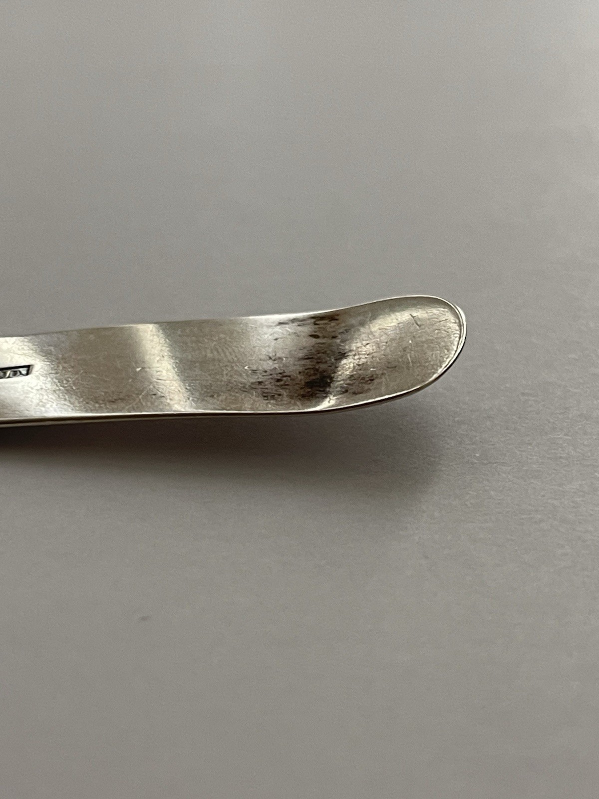 J. Osgood Coin Silver Antique Spoon, Early 1800s, Fiddle Pattern Monogramed