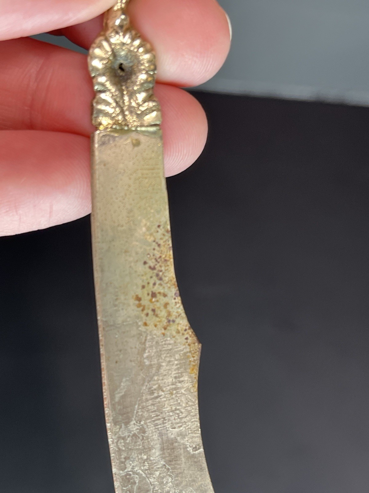 Italy Butter Knife Collectible Silverplate Italy Ornate Figure On Handle Vintage