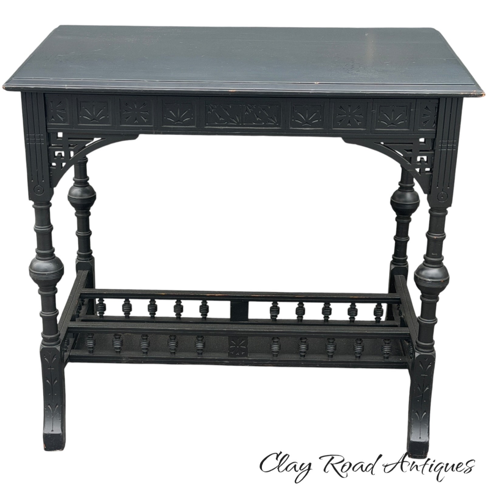 antique victorian aesthetic ebonized parlor writing library table 1890 Gallery