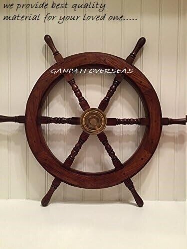 Medieval Replicas Brass Wooden Ship Wheel (18 INCH) New Handmade Gift