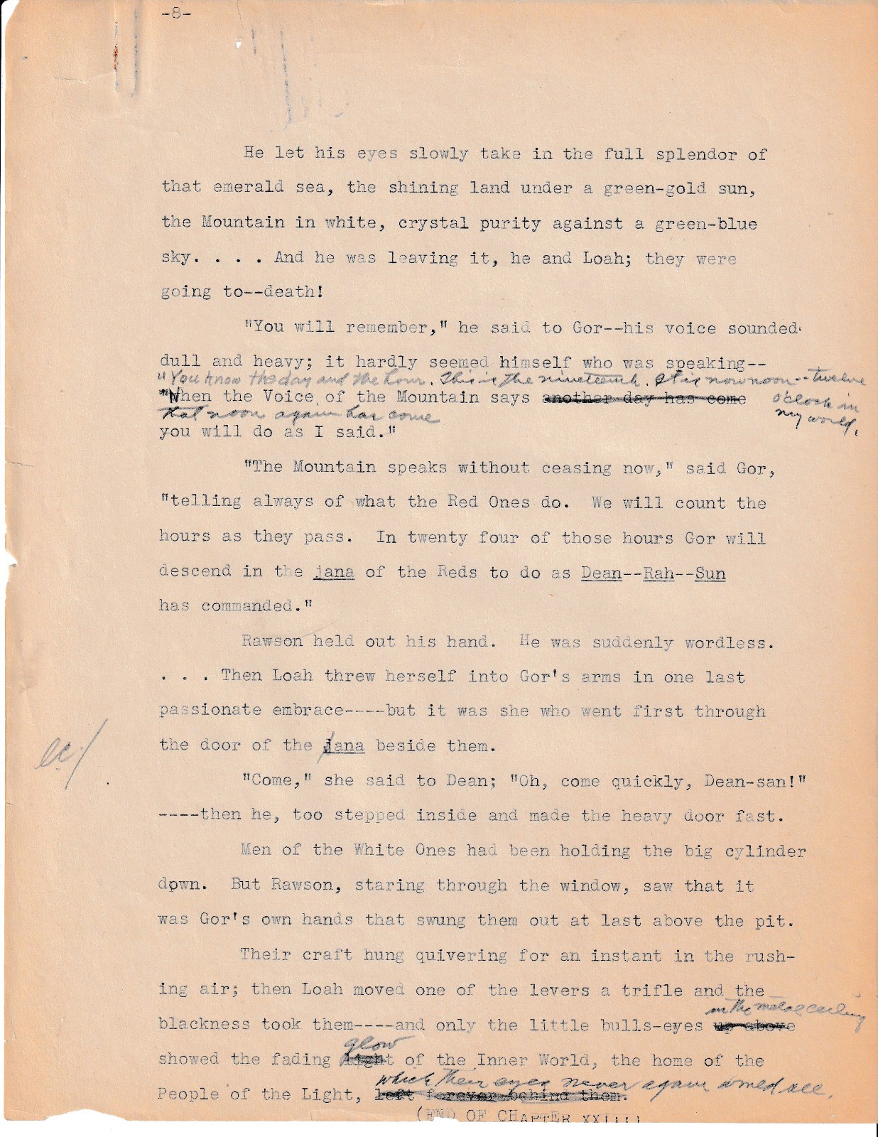 CHARLES WILLARD DIFFIN original typescript for 1931 ASTOUNDING SCI-FI pulp story