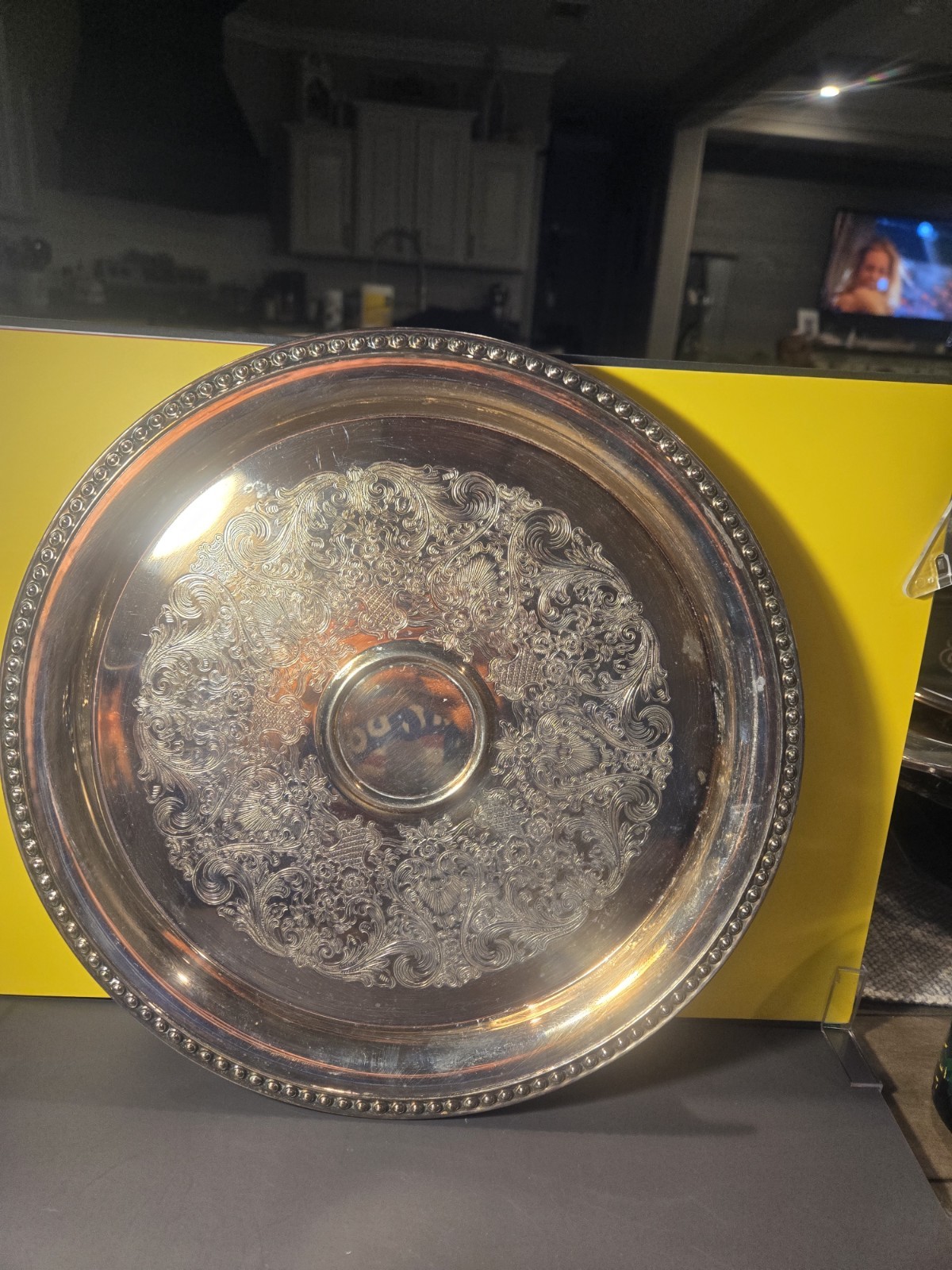 Vintage W.M.Rogers Silverplate Serving Tray 12.25 In. Photos To See Condition