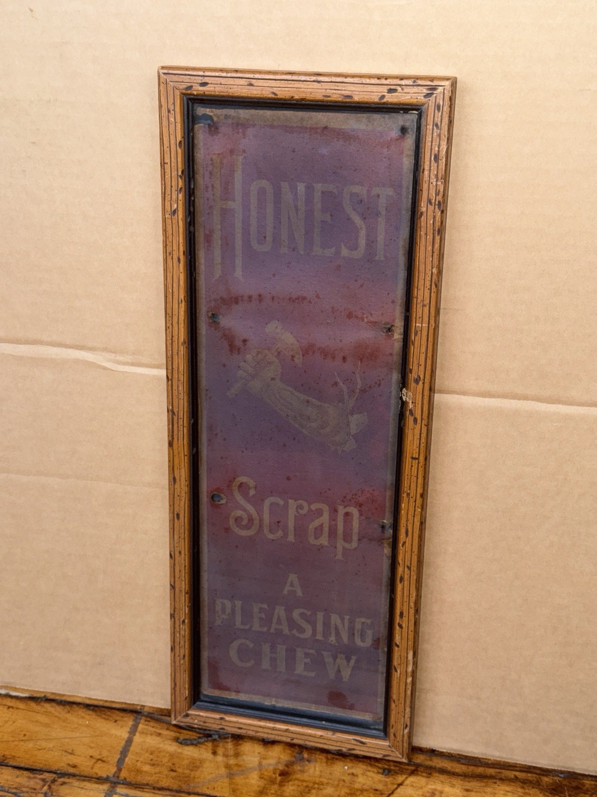 Vintage Honest Scrap A Pleasing Chew Tobacco Advertisement Sign Framed 17″ Size