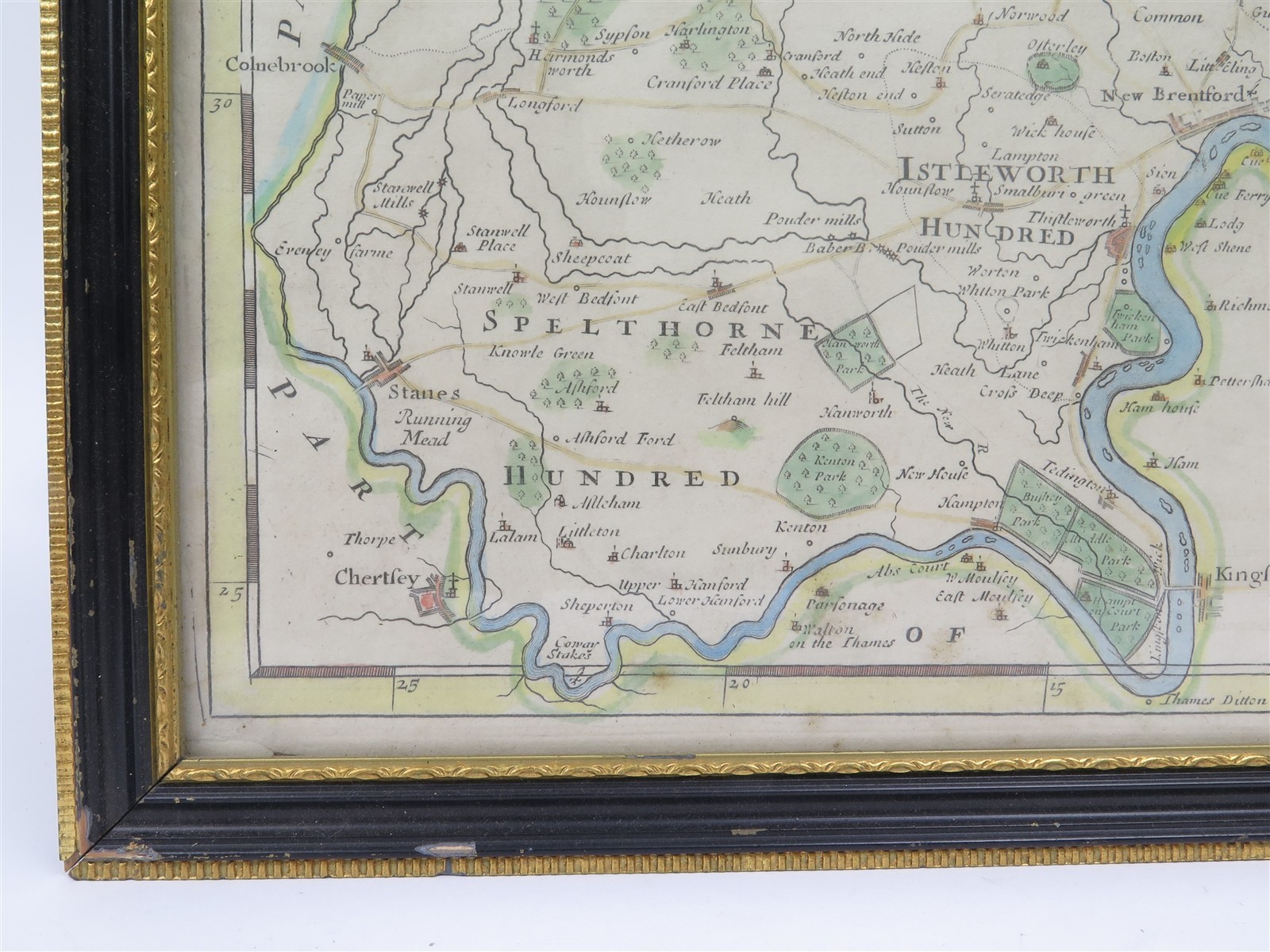 Framed “Midlesex” by Robert Morden from 1722 Edition of Camden’s “Britannia”