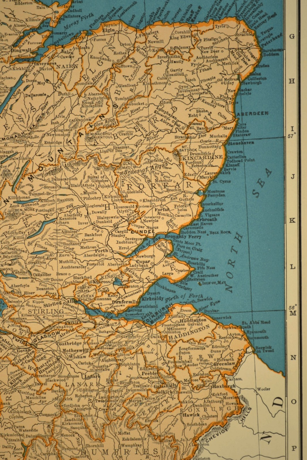 Antique Map of SCOTLAND Wall Art Old Original Edinburgh United Kingdom