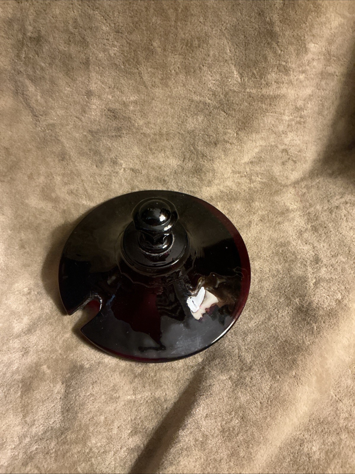 Vintage 1950s anchor hocking glass royal ruby red color jam/marmalade lid/cover