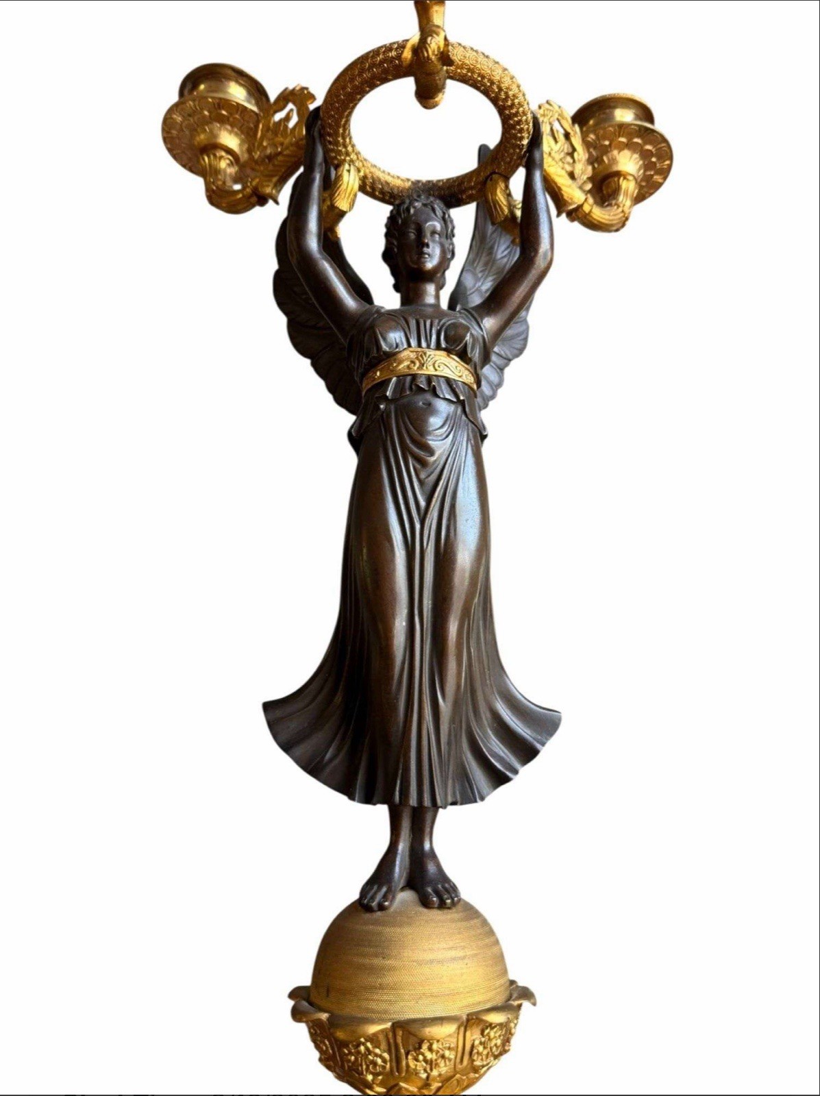 A Pair Of Early 19th Century French Gilt and Bronze Figural Candelabra