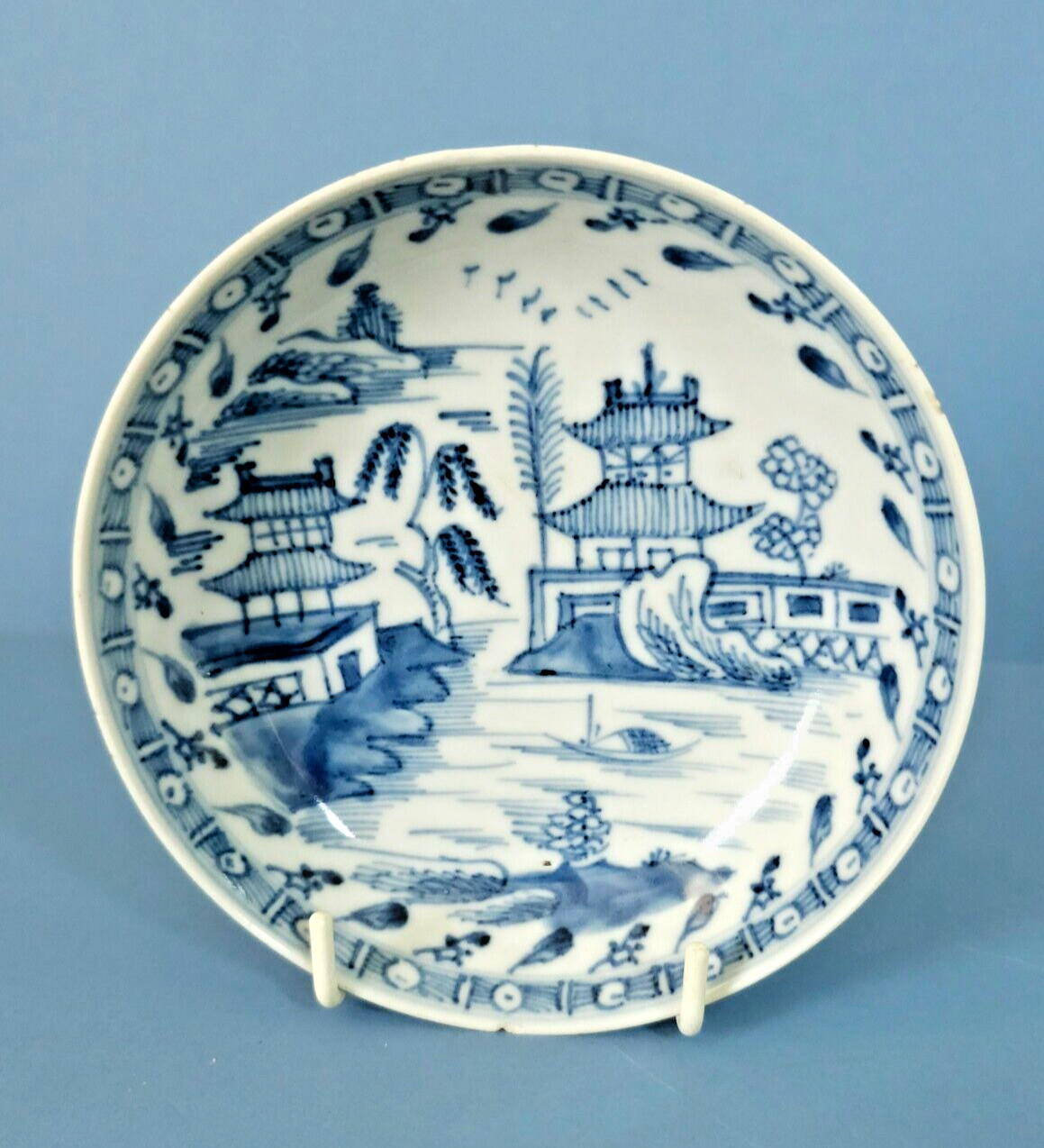 Antique Chinese Export Porcelain Saucer Blue and White c.1770 B#