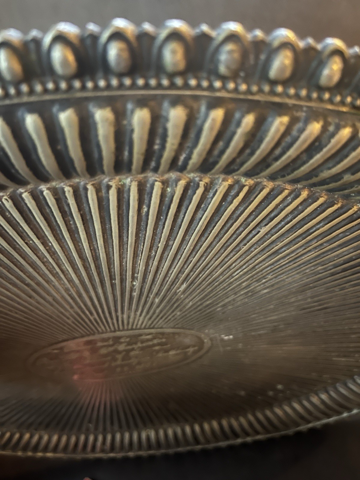 Antique Civil War Era Silver Plate ? PLATTER Tray Inscribed 1860 Southbridge