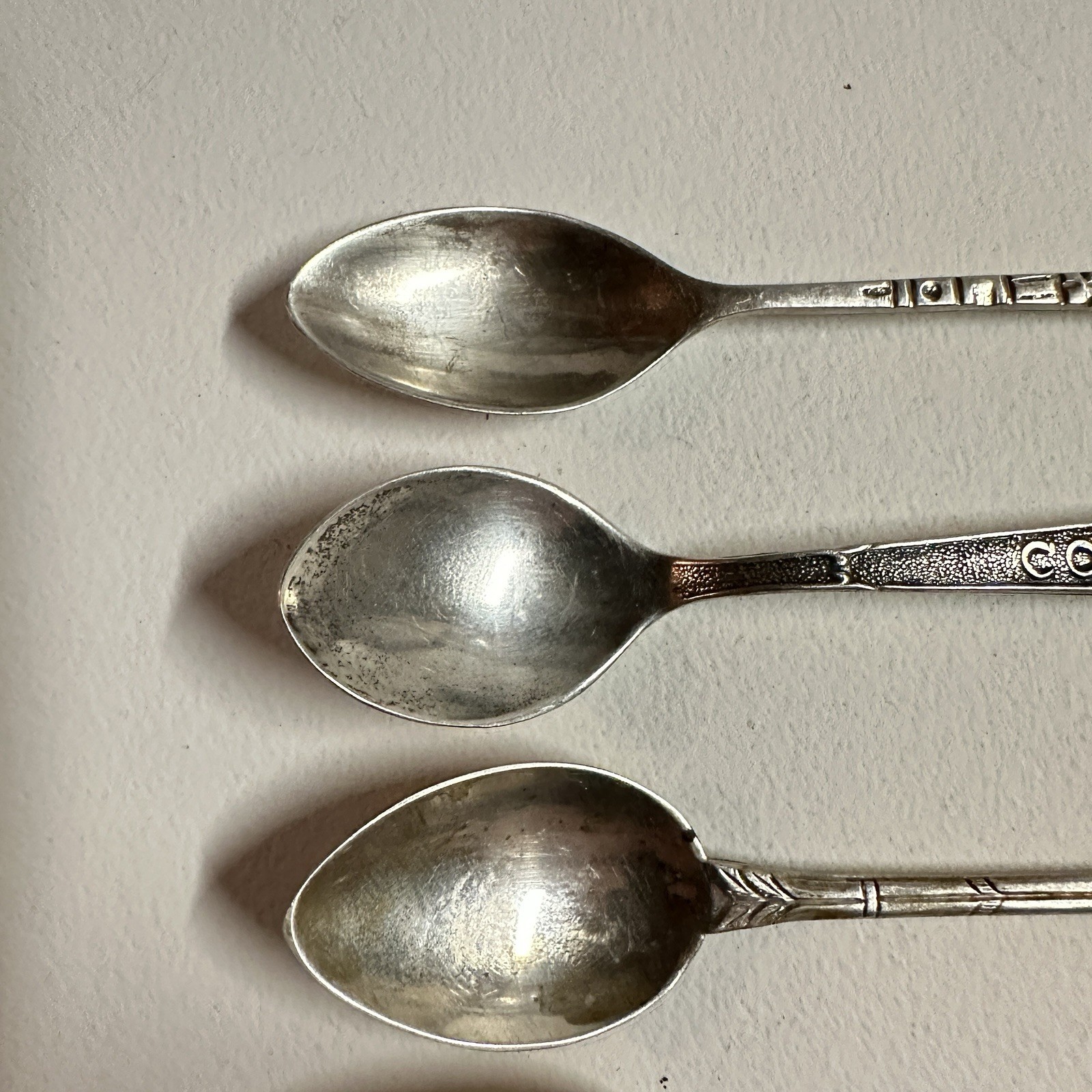 Lot Of Vintage Coin Silver Souvenir Spoons