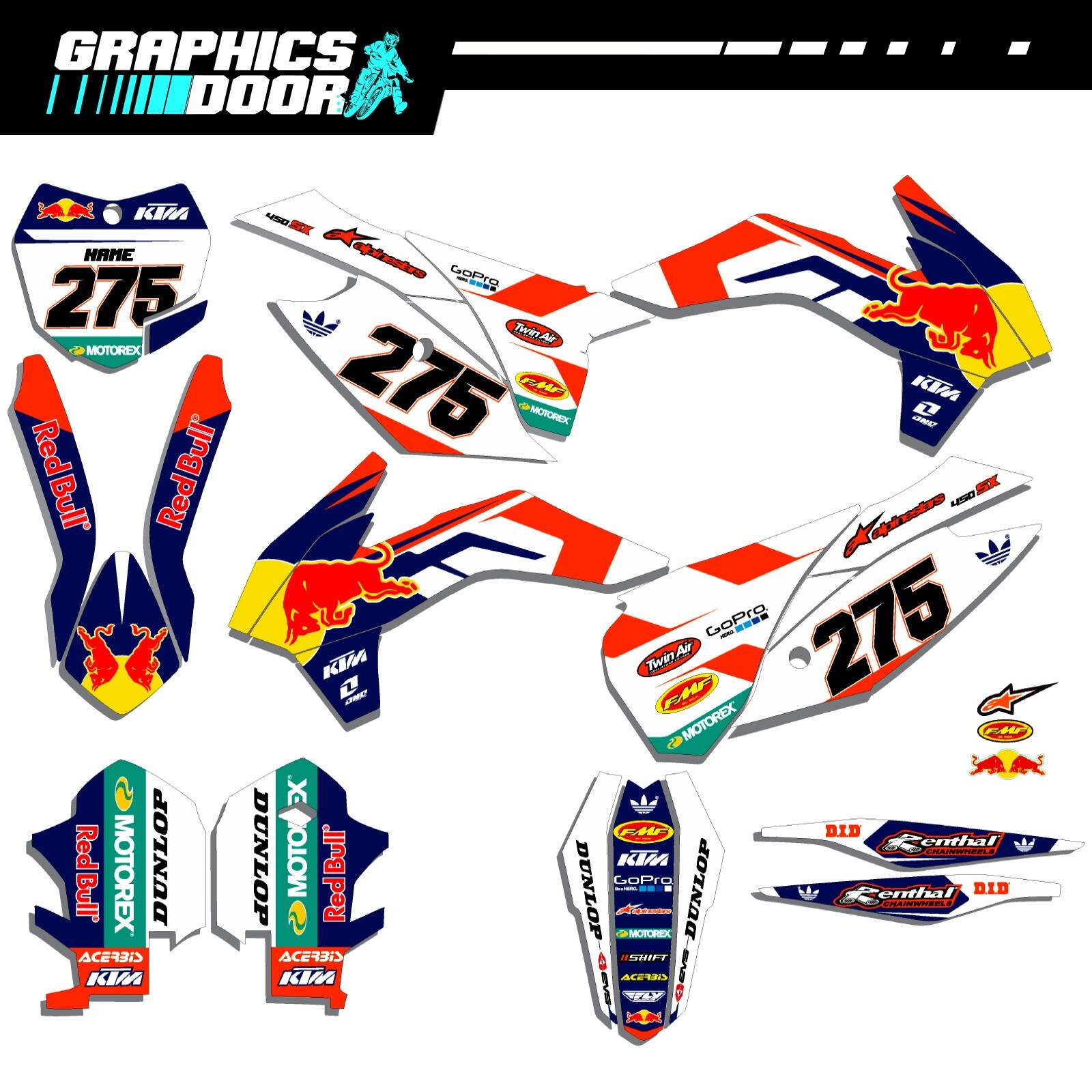 KTM SX SX-F EXC XC-W 125 250 350 450 2013 2014 2015 DECALS GRAPHICS KIT STICKERS