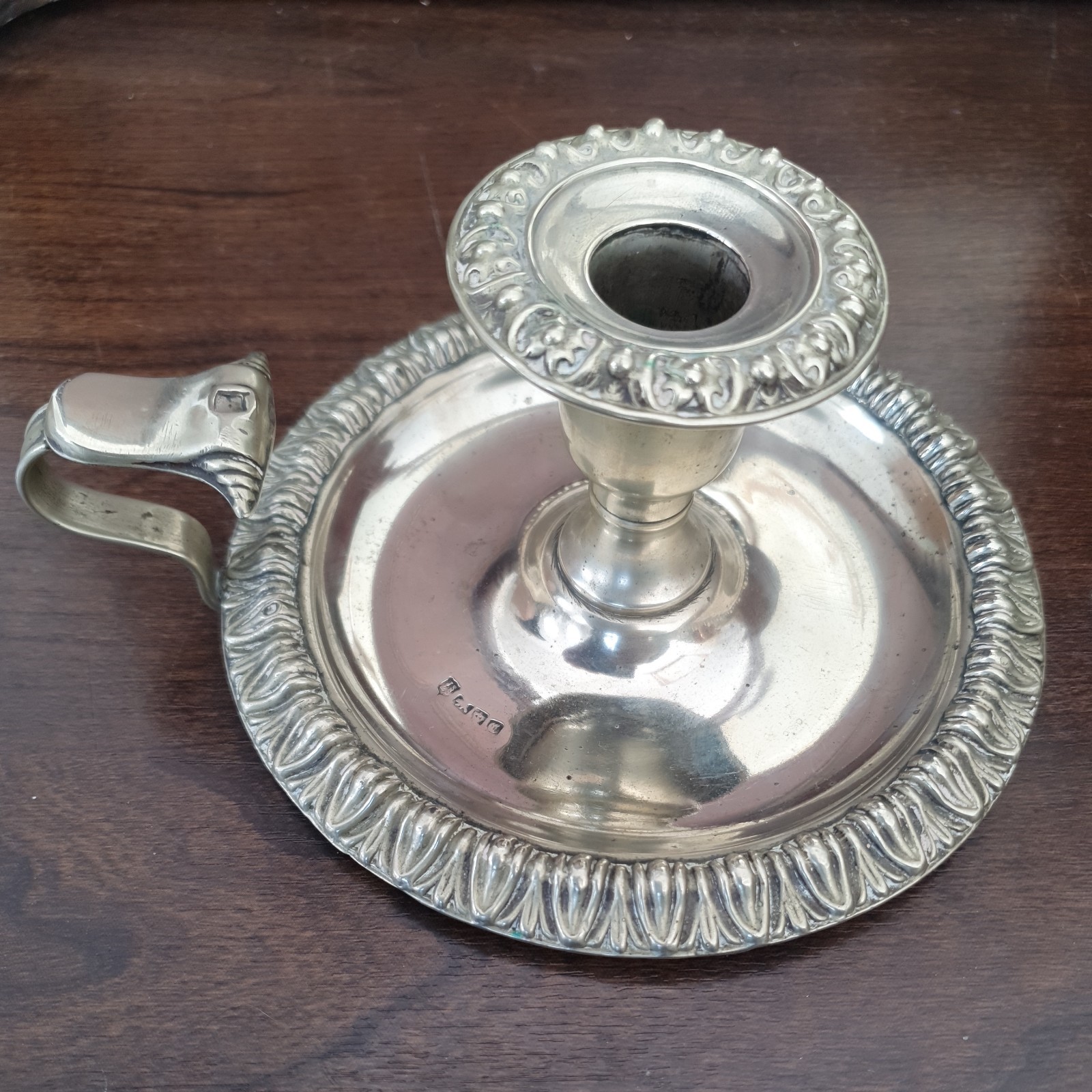 Antique 1894 John Sherward & Sons Chamber Candlestick Holder Stamped